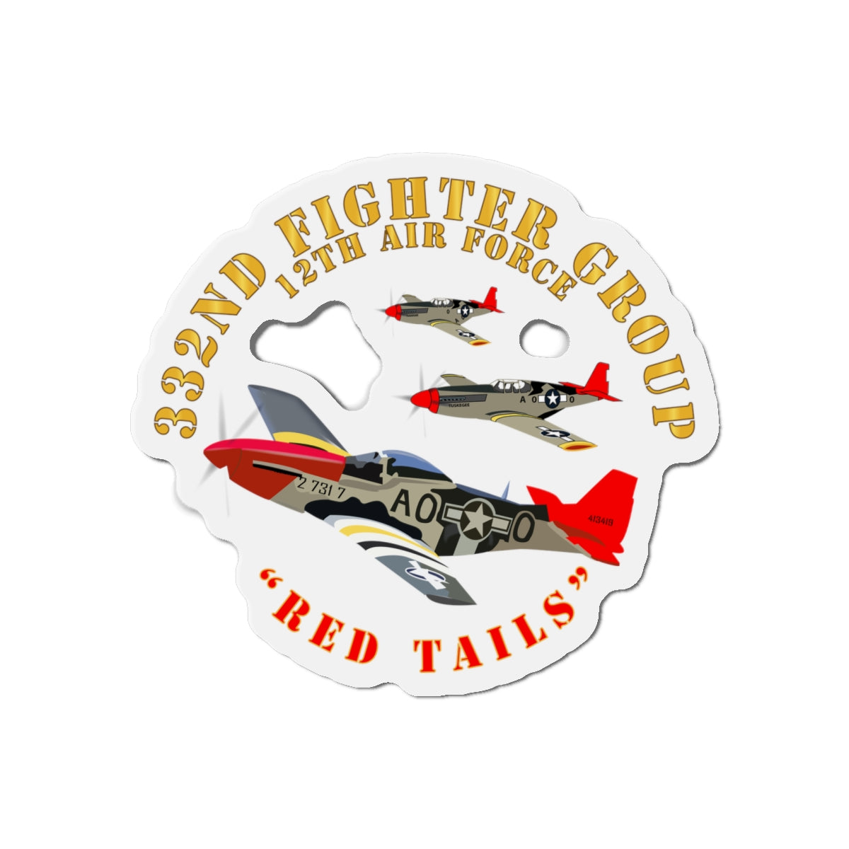 Die-Cut Magnets - Army - AAC - 332nd Fighter Group - 12th AF - Red Tails