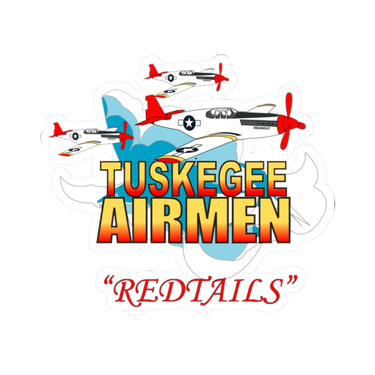 Kiss-Cut Stickers - Army Air Corp - Tuskegee Airmen - Redtails - 3AC - X 300