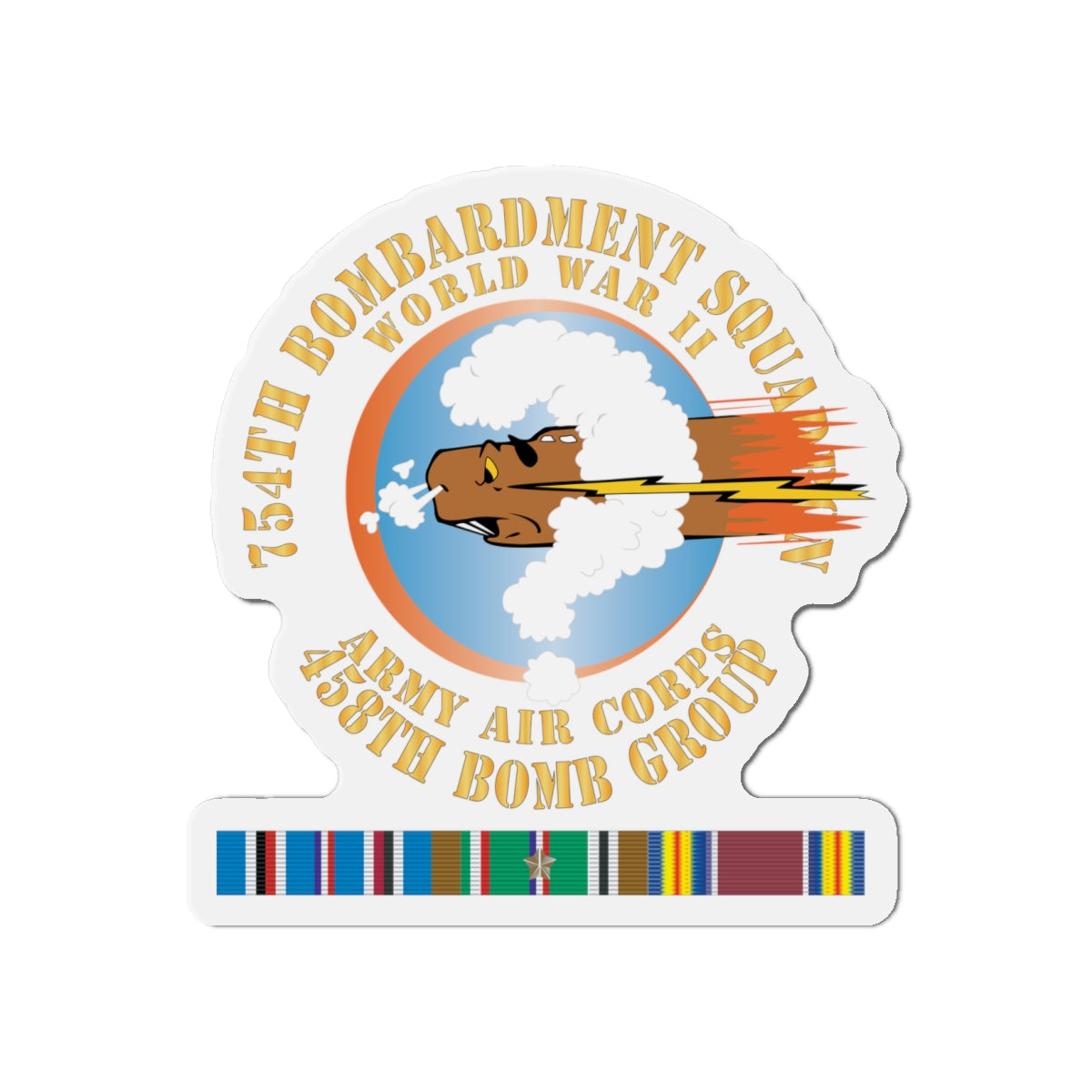 Die-Cut Magnets - AAC - 754th Bombardment Squadron - 458th Bomb Group - WWII w EUR SVC X 300