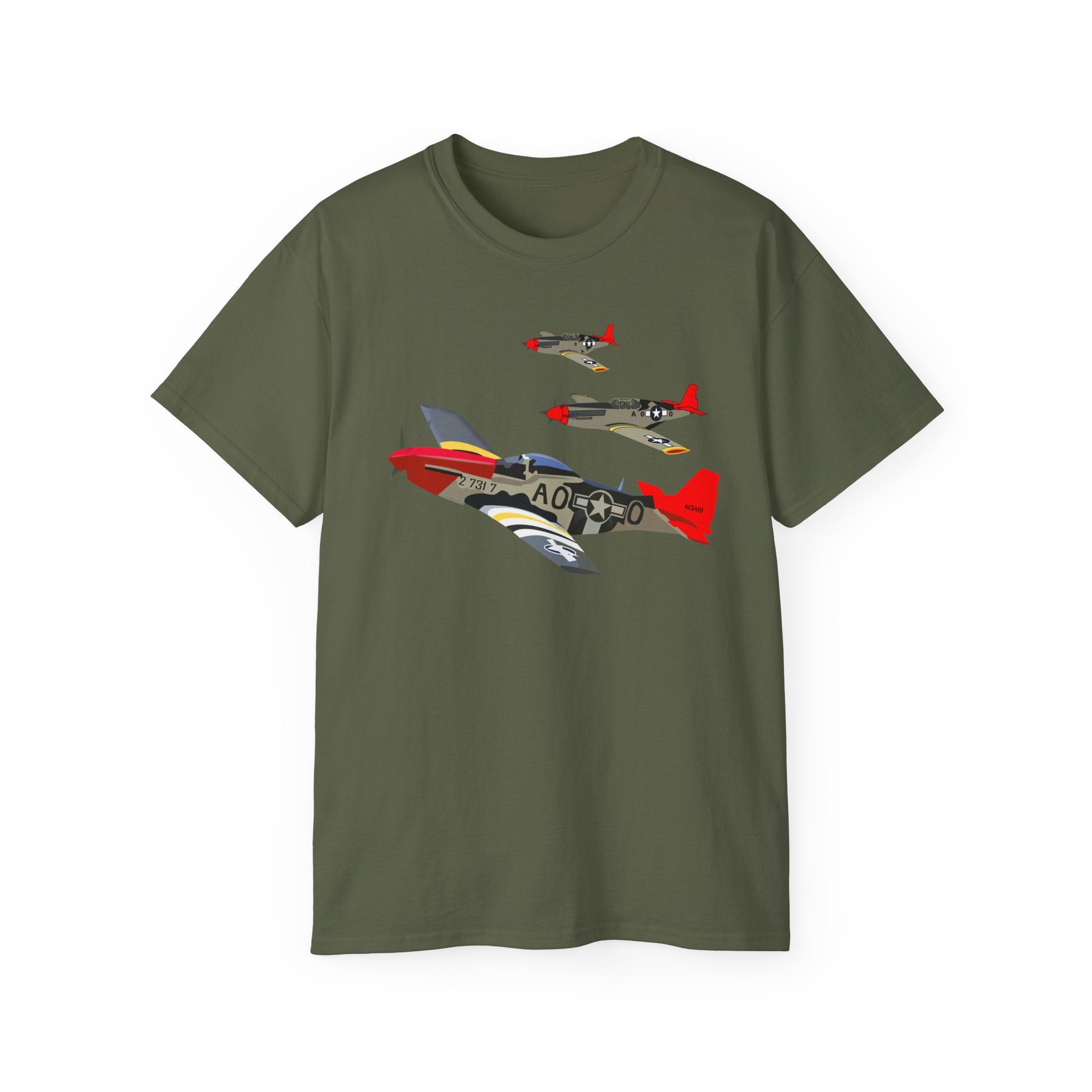 Unisex Ultra Cotton Tee - Army - AAC - 332nd Fighter Group - 12th AF - Red Tails wo Txt