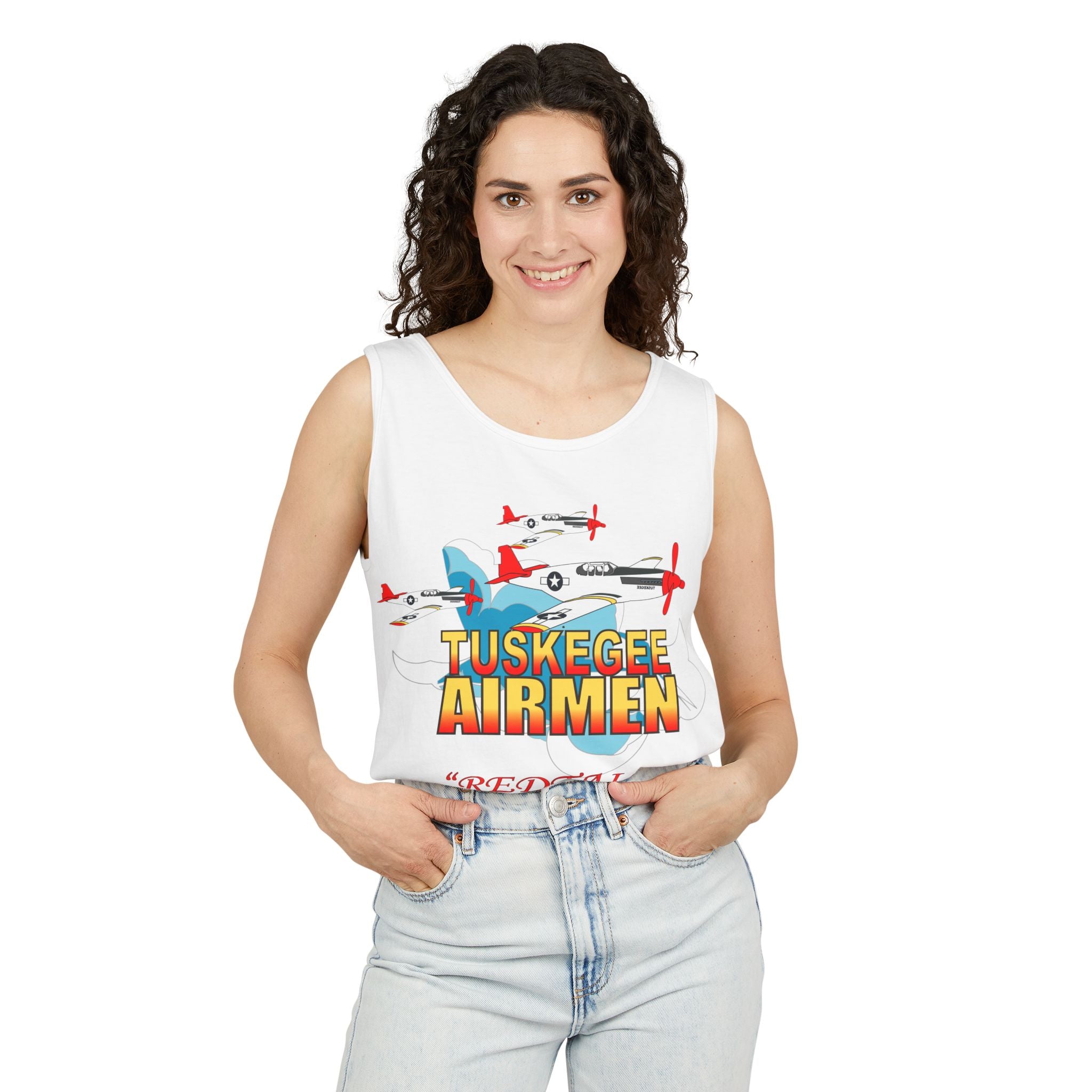 Unisex Garment-Dyed Tank Top - Army Air Corp - Tuskegee Airmen - Redtails - 3AC - X 300
