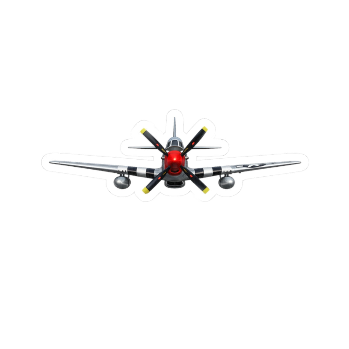 Kiss-Cut Stickers - WWII - Fighter Aircraft - P- 51 Mustang - Profile - Head On