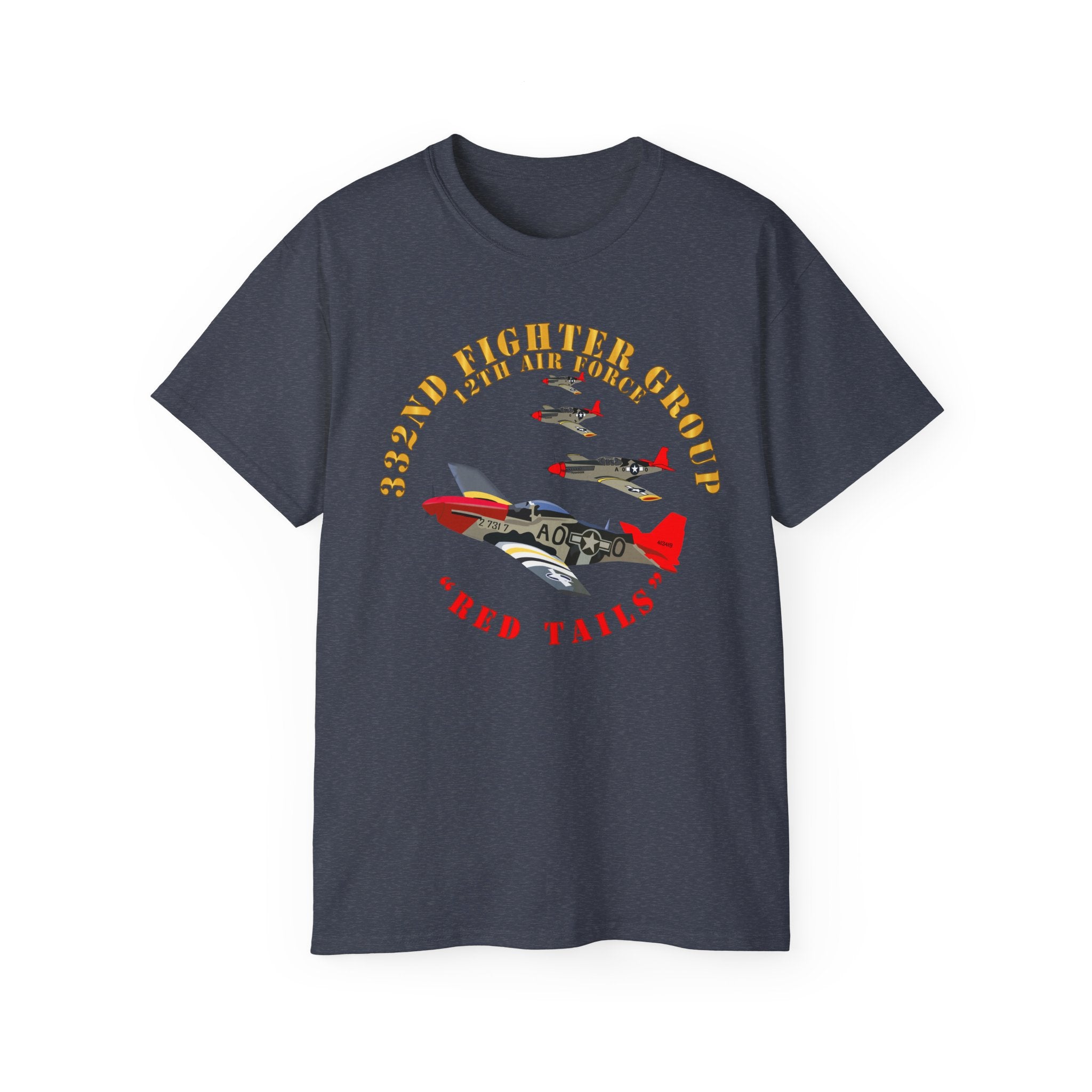 Unisex Ultra Cotton Tee - Army - AAC - 332nd Fighter Group - 12th AF - Red Tails v1