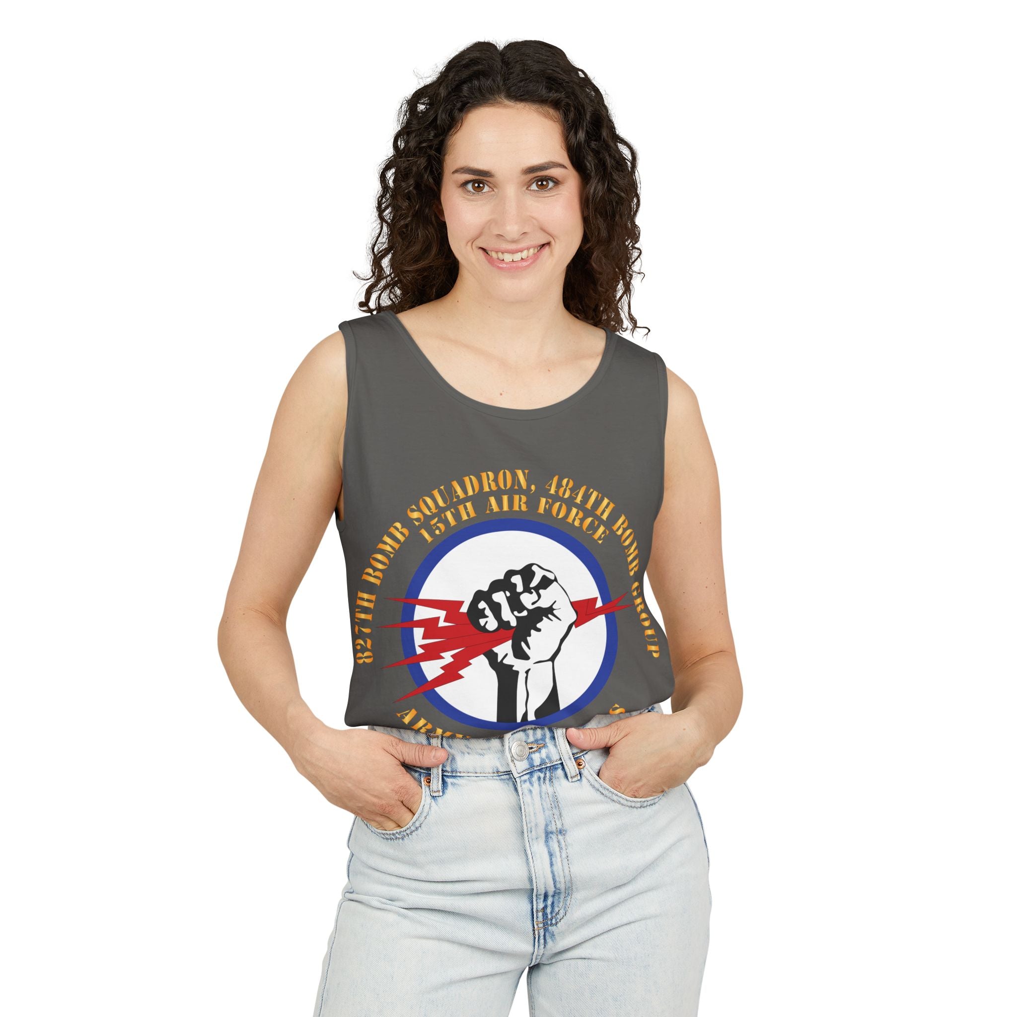 Unisex Garment-Dyed Tank Top - AAC - 827th Bomb Squadron, 484th Bomb Group - 15th AAF X 300