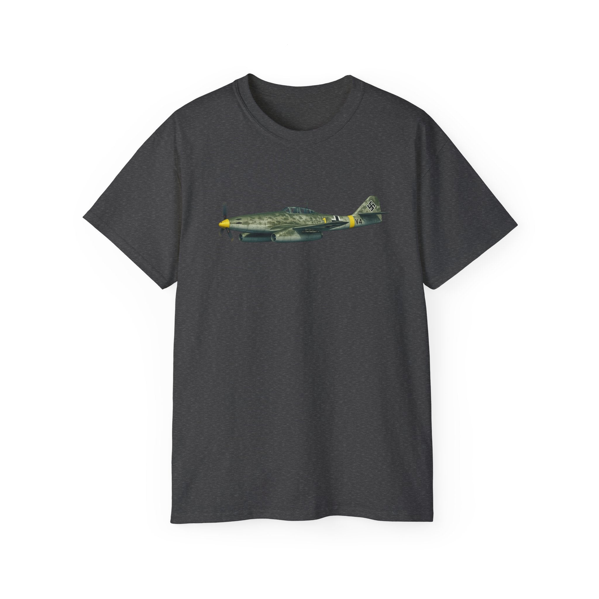 Unisex Ultra Cotton Tee - WWII - Fighter Aircraft - Messerschmitt Me 262 - Profile - Left - In Flight