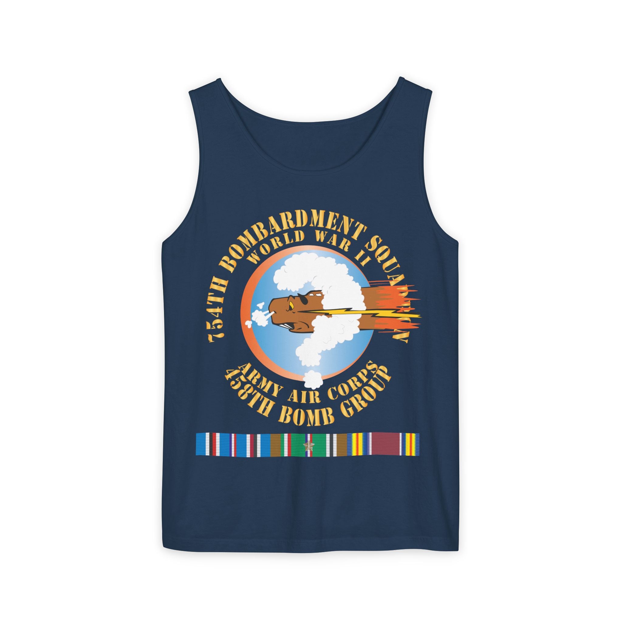 Unisex Garment-Dyed Tank Top - AAC - 754th Bombardment Squadron - 458th Bomb Group - WWII w EUR SVC X 300