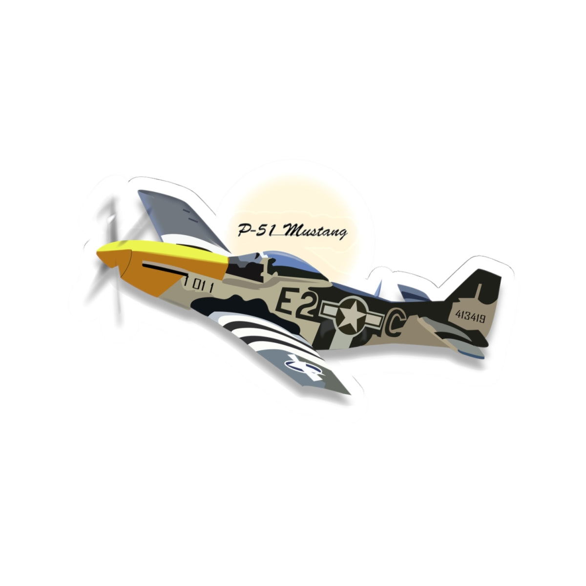 Kiss-Cut Stickers - Army Air Corps P-51 Mustang wo AAC X 300