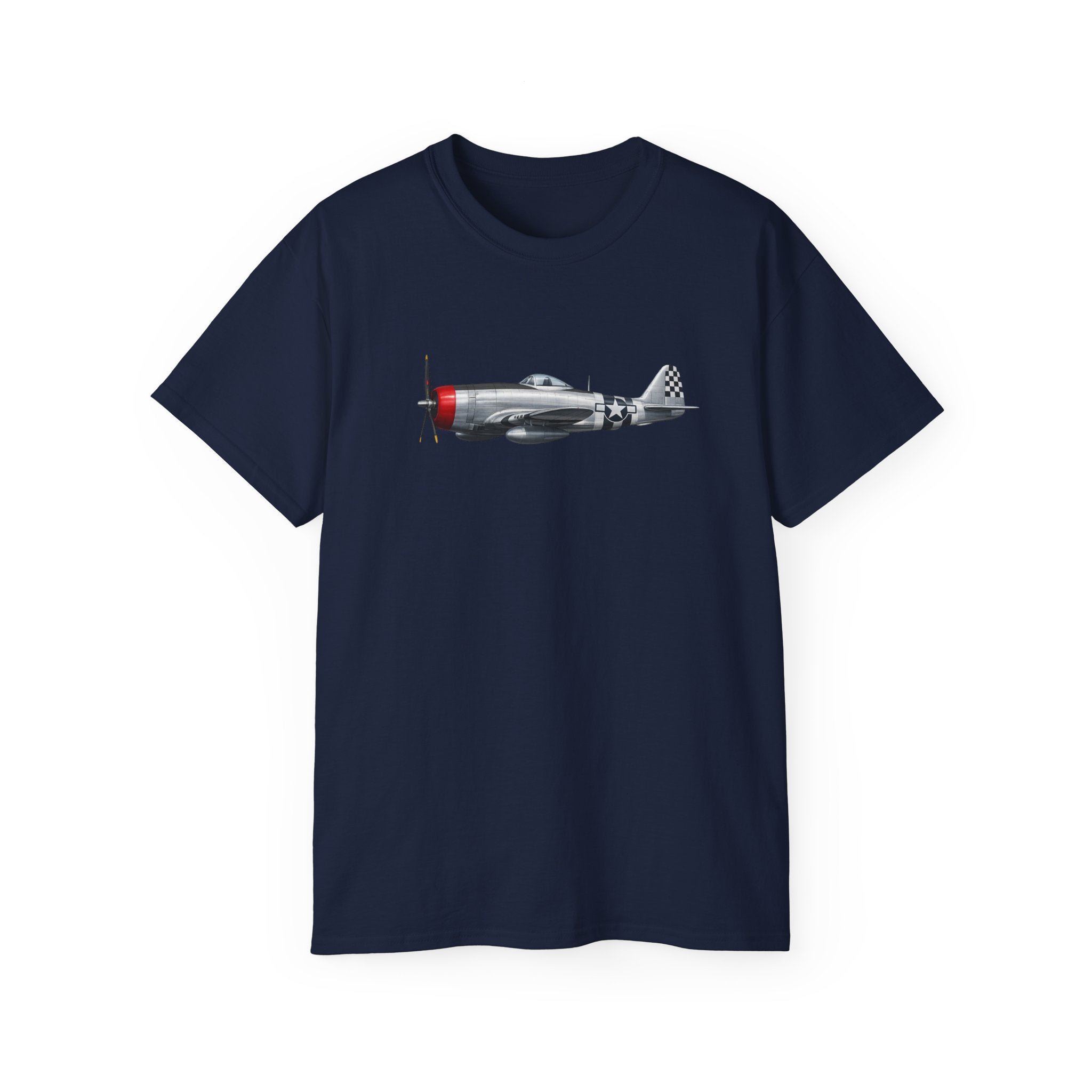 Unisex Ultra Cotton Tee - WWII - Fighter Aircraft - P- 47 thunderbolt - Profile - Left