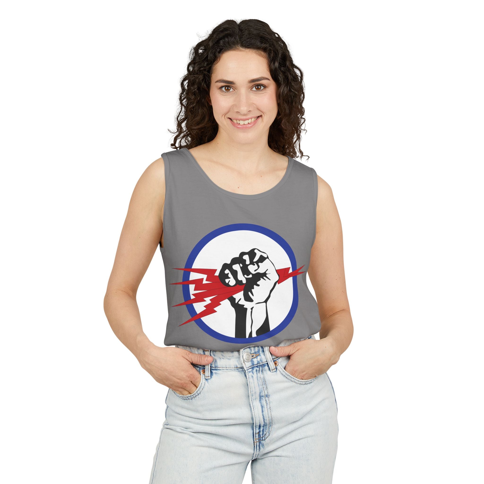 Unisex Garment-Dyed Tank Top - AAC - 827th Bomb Squadron, 484th Bomb Group - 15th AAF wo Txt X 300