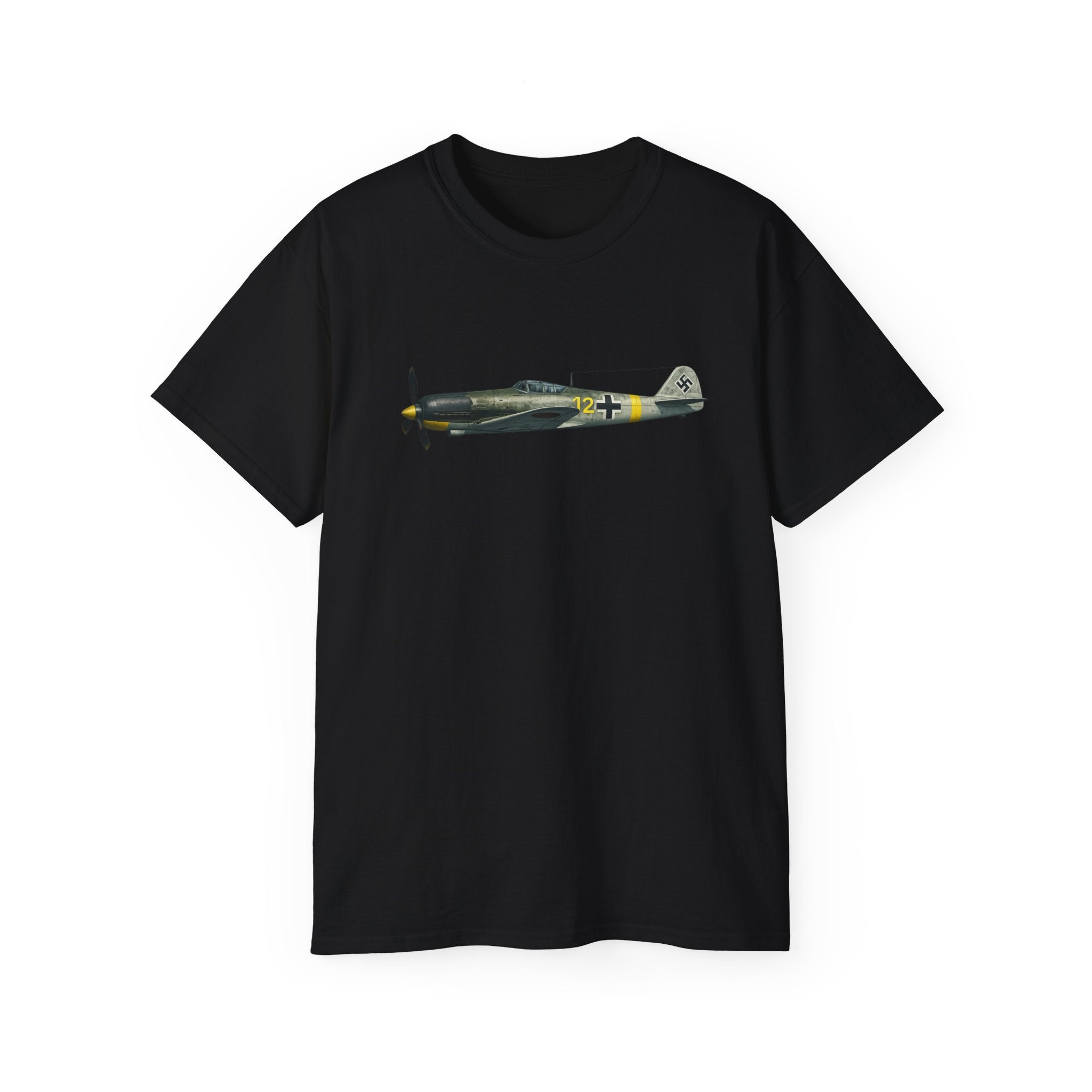 Unisex Ultra Cotton Tee - WWII - Fighter Aircraft - Messerschmitt Bf 109 - Profile - Left - In Flight