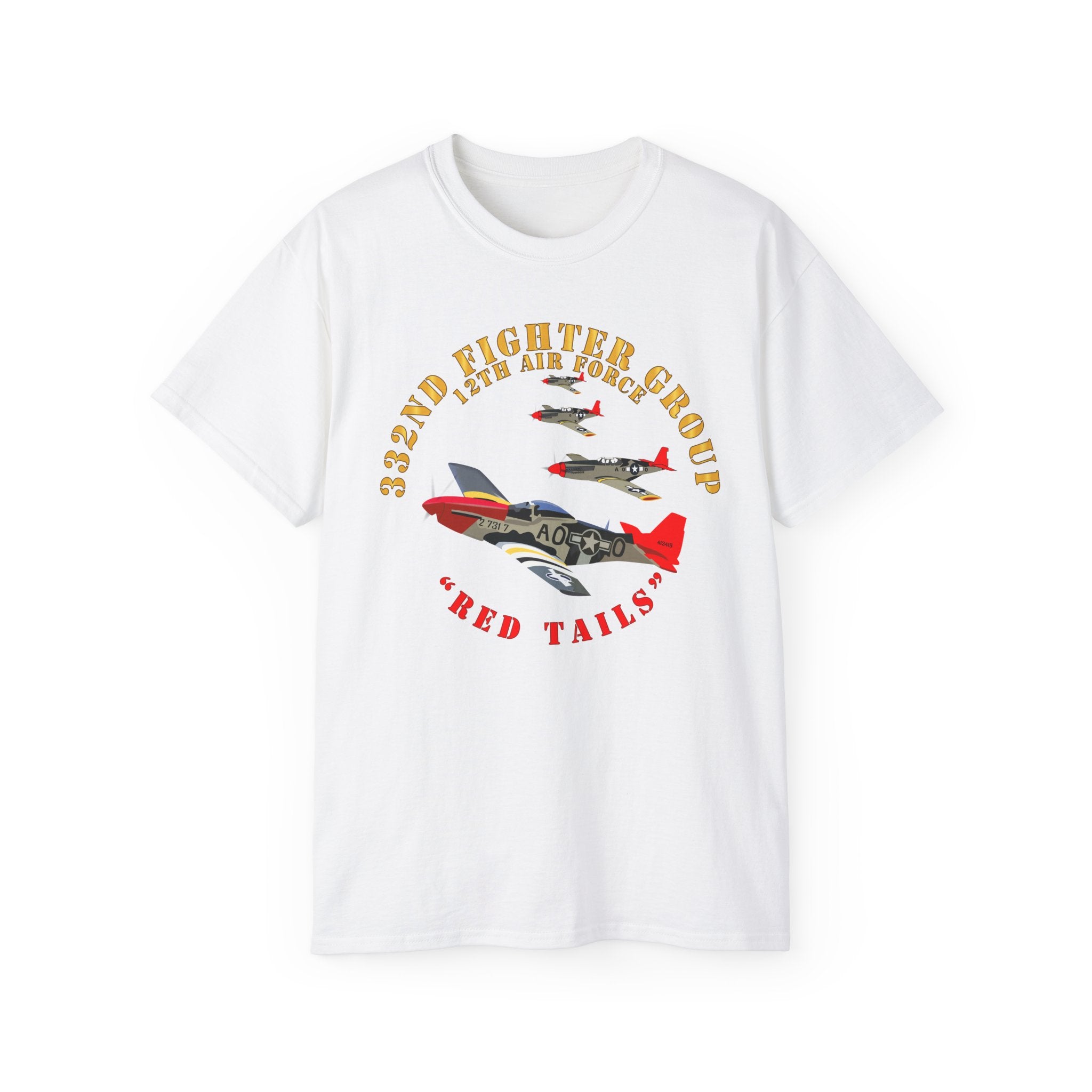 Unisex Ultra Cotton Tee - Army - AAC - 332nd Fighter Group - 12th AF - Red Tails v1