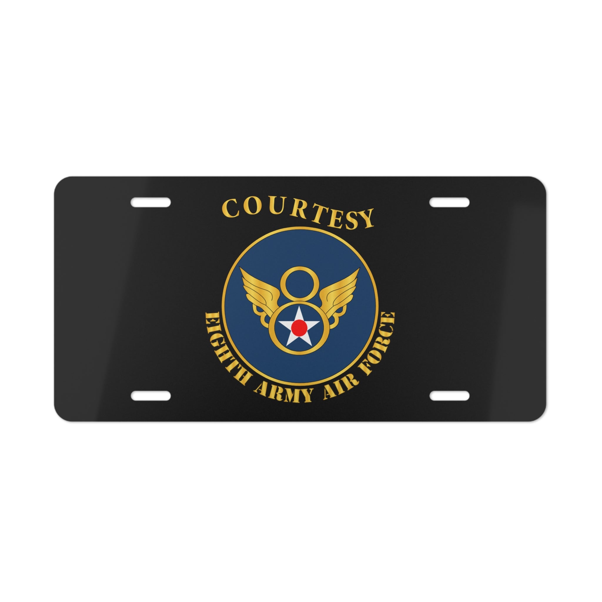 License Plate - AAC - 8th Air Force - WWII - Courtesy 8 AAF x 300