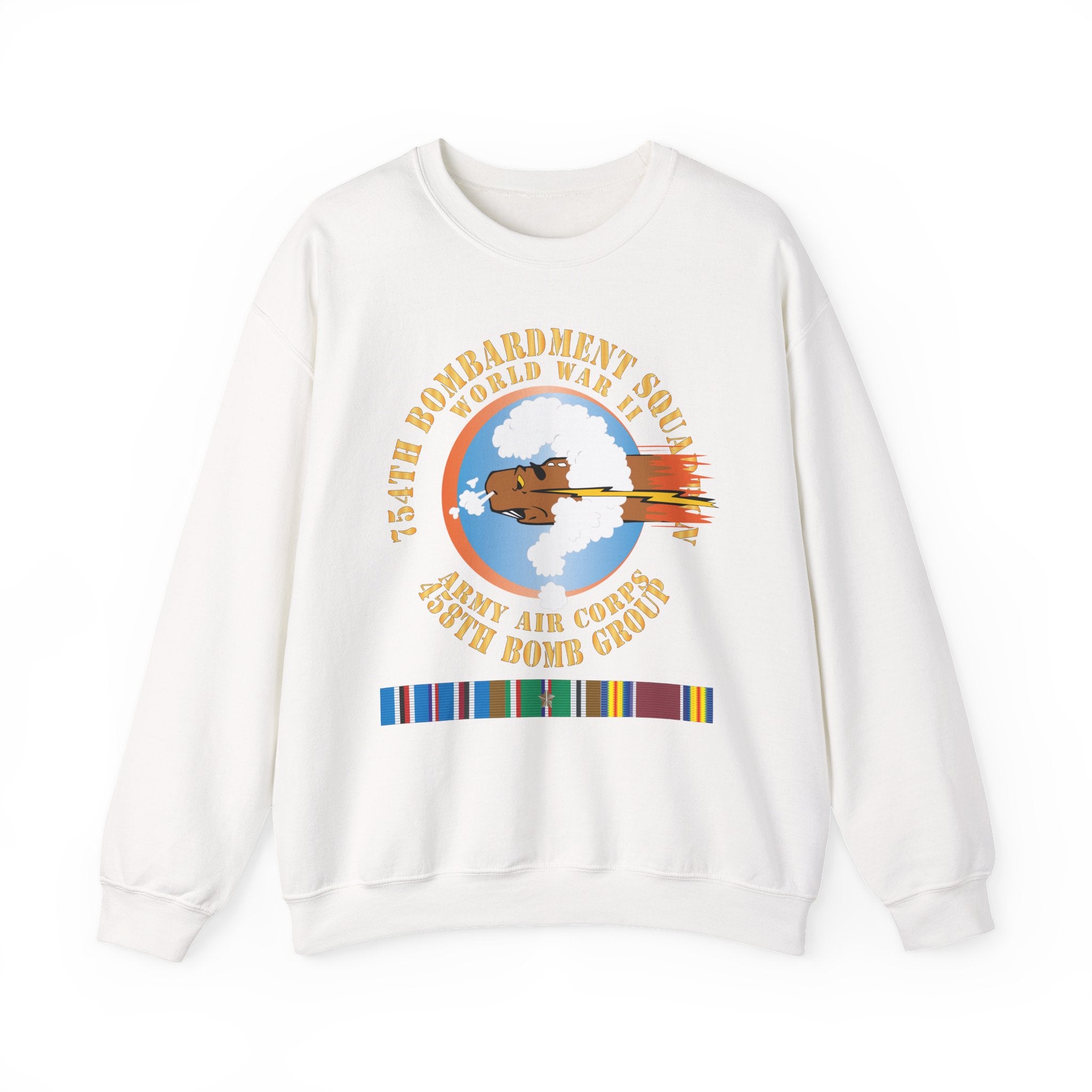 Crewneck Sweatshirt - AAC - 754th Bombardment Squadron - 458th Bomb Group - WWII w EUR SVC X 300