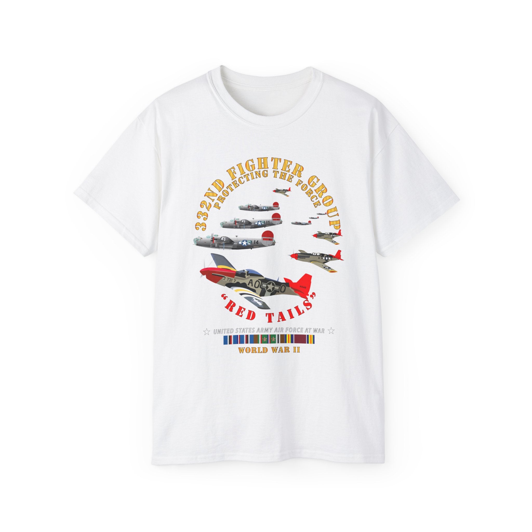 Unisex Ultra Cotton Tee - Army - AAC - 332nd Fighter Group - Red Tails - Protect Force