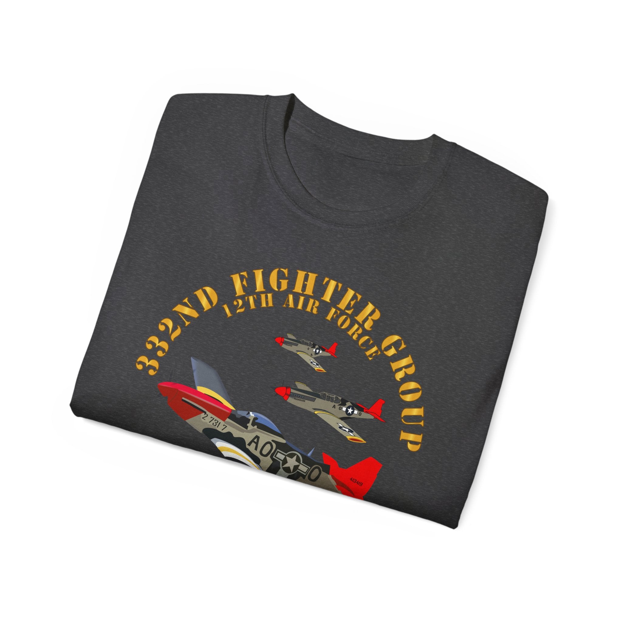 Unisex Ultra Cotton Tee - Army - AAC - 332nd Fighter Group - 12th AF - Red Tails