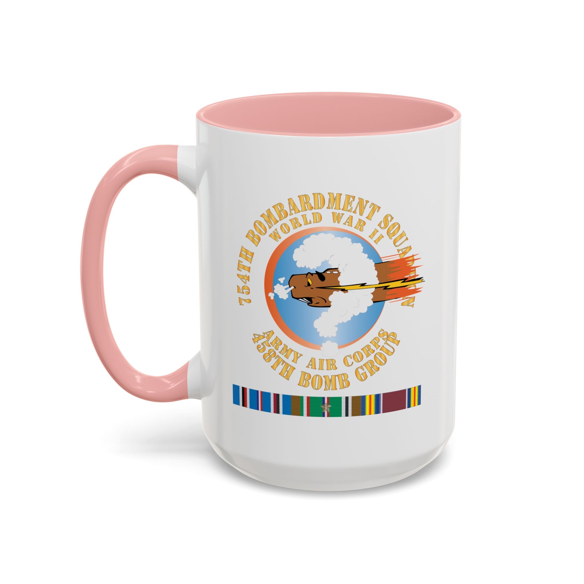 Accent Coffee Mug - AAC - 754th Bombardment Squadron - 458th Bomb Group - WWII w EUR SVC X 300