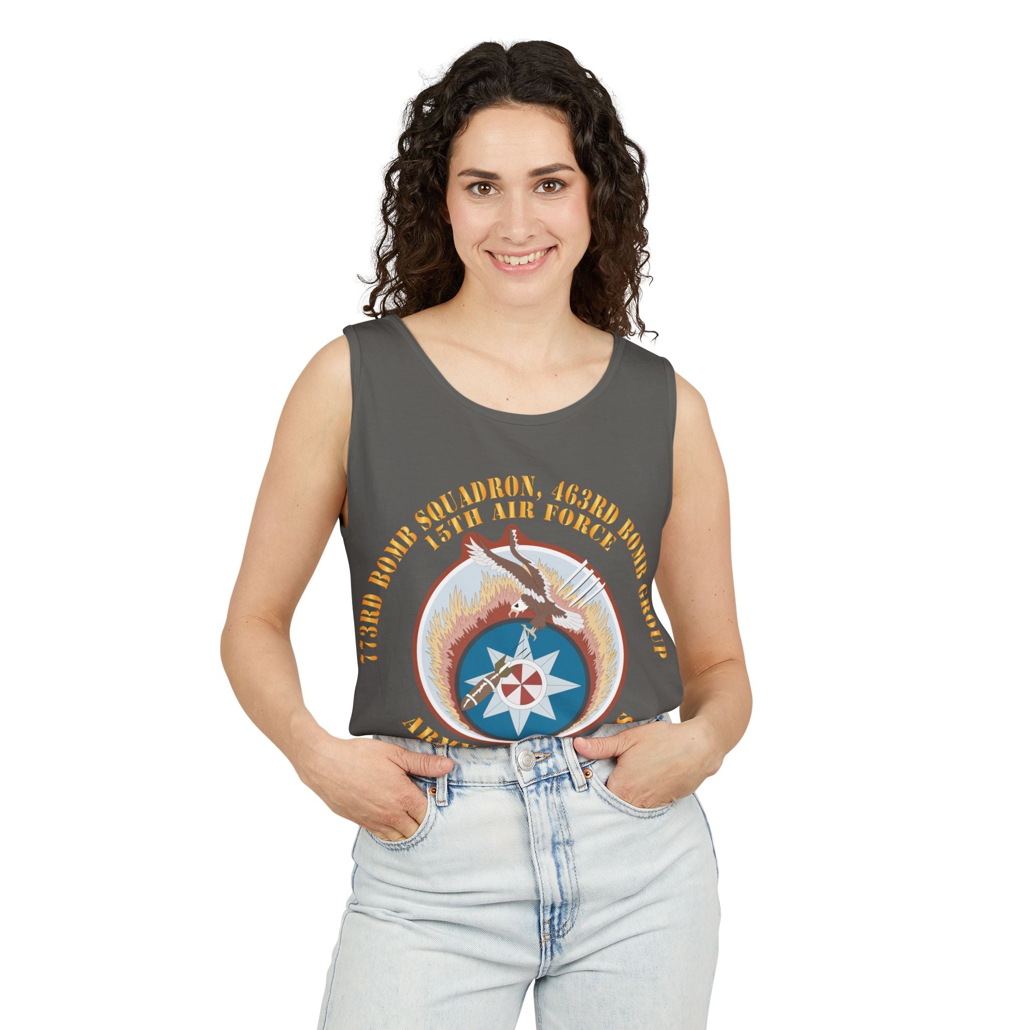 Unisex Garment-Dyed Tank Top - AAC - 773rd Bomb Squadron, 463rd Bomb Group - 15th AF X 300