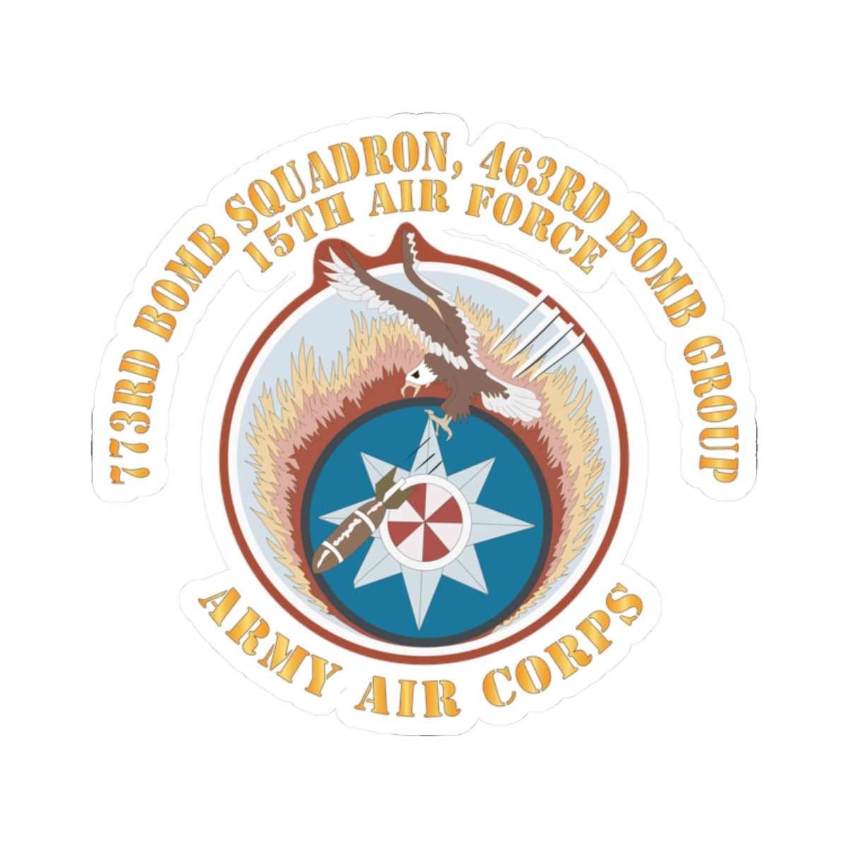 Kiss-Cut Stickers - AAC - 773rd Bomb Squadron, 463rd Bomb Group - 15th AF X 300