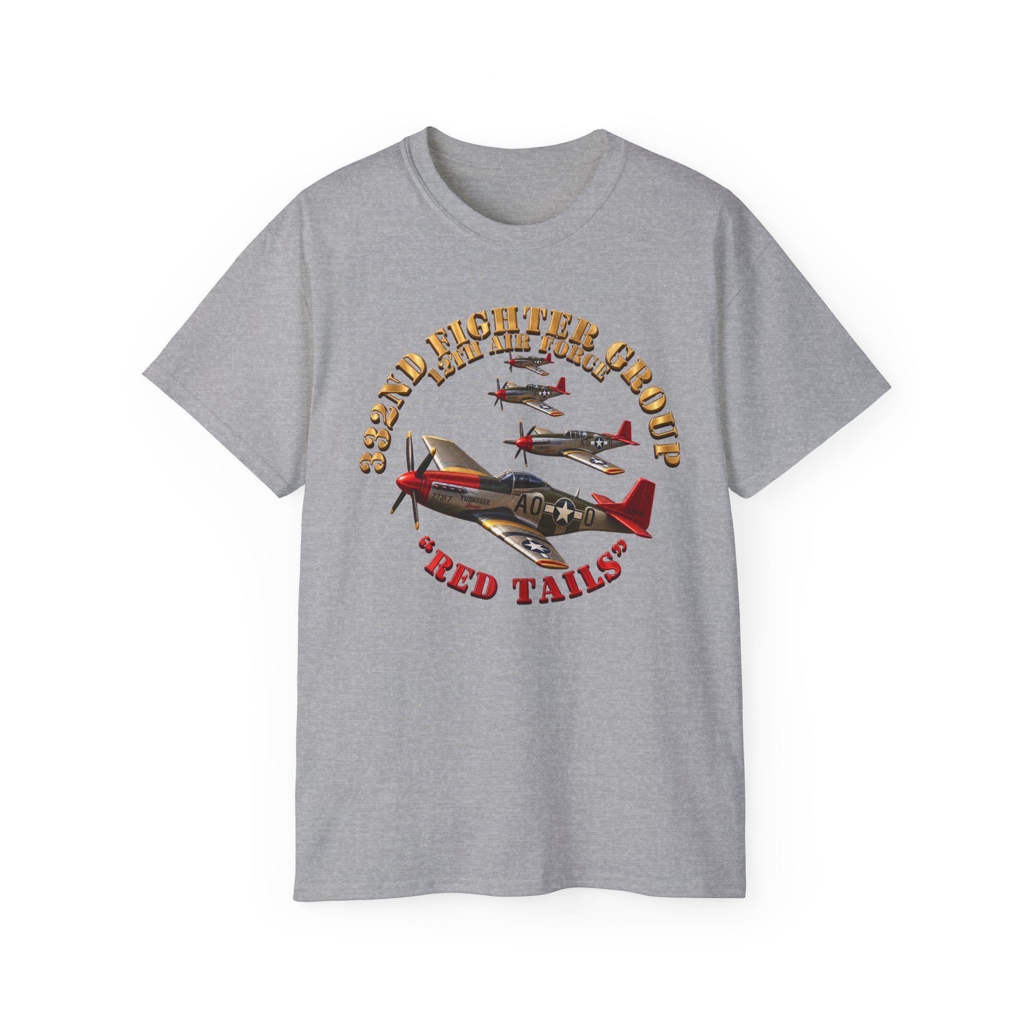 Unisex Ultra Cotton Tee - 332nd Fighter Group Red Tails emblem