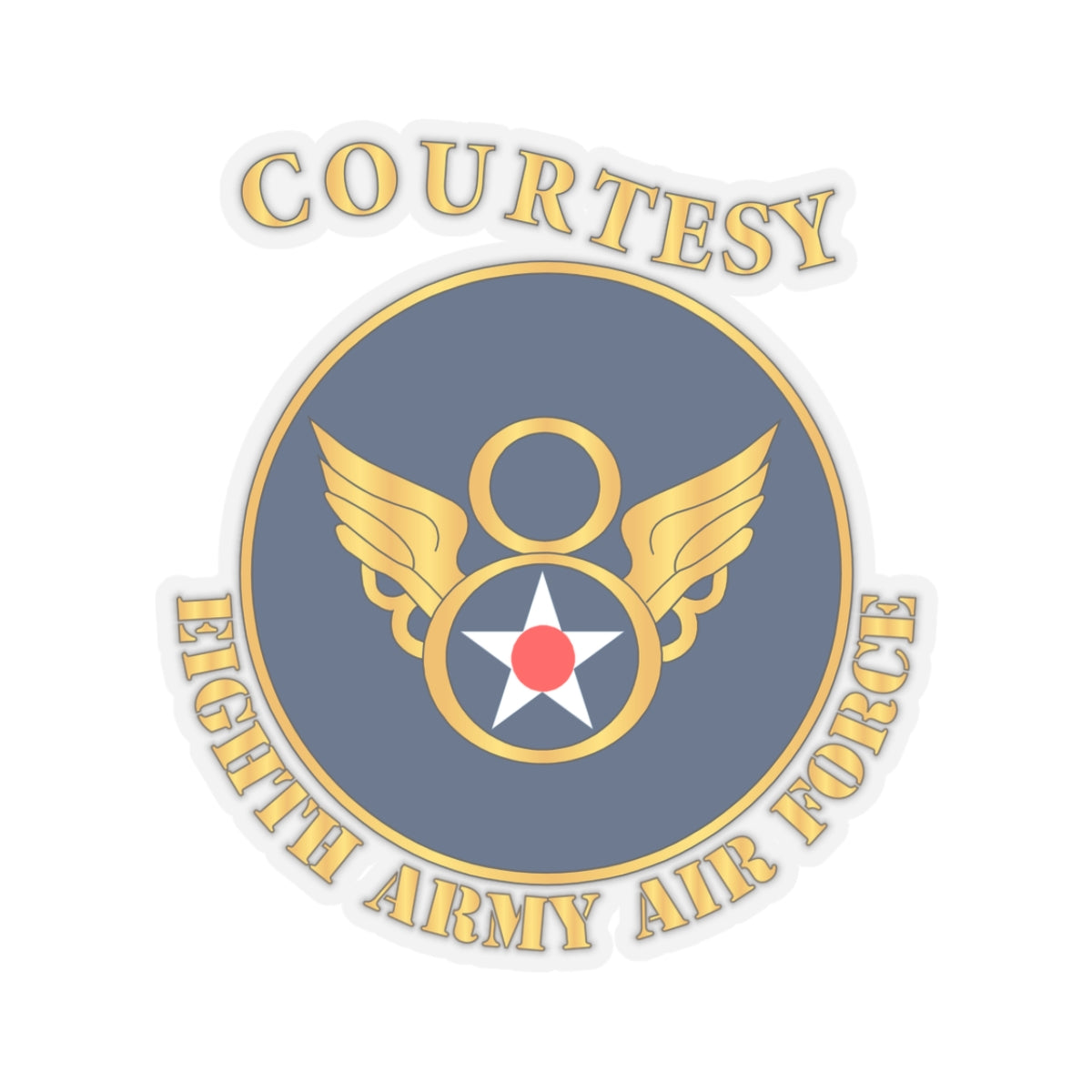 Kiss-Cut Stickers - AAC - 8th Air Force - WWII - Courtesy 8 AAF x 300