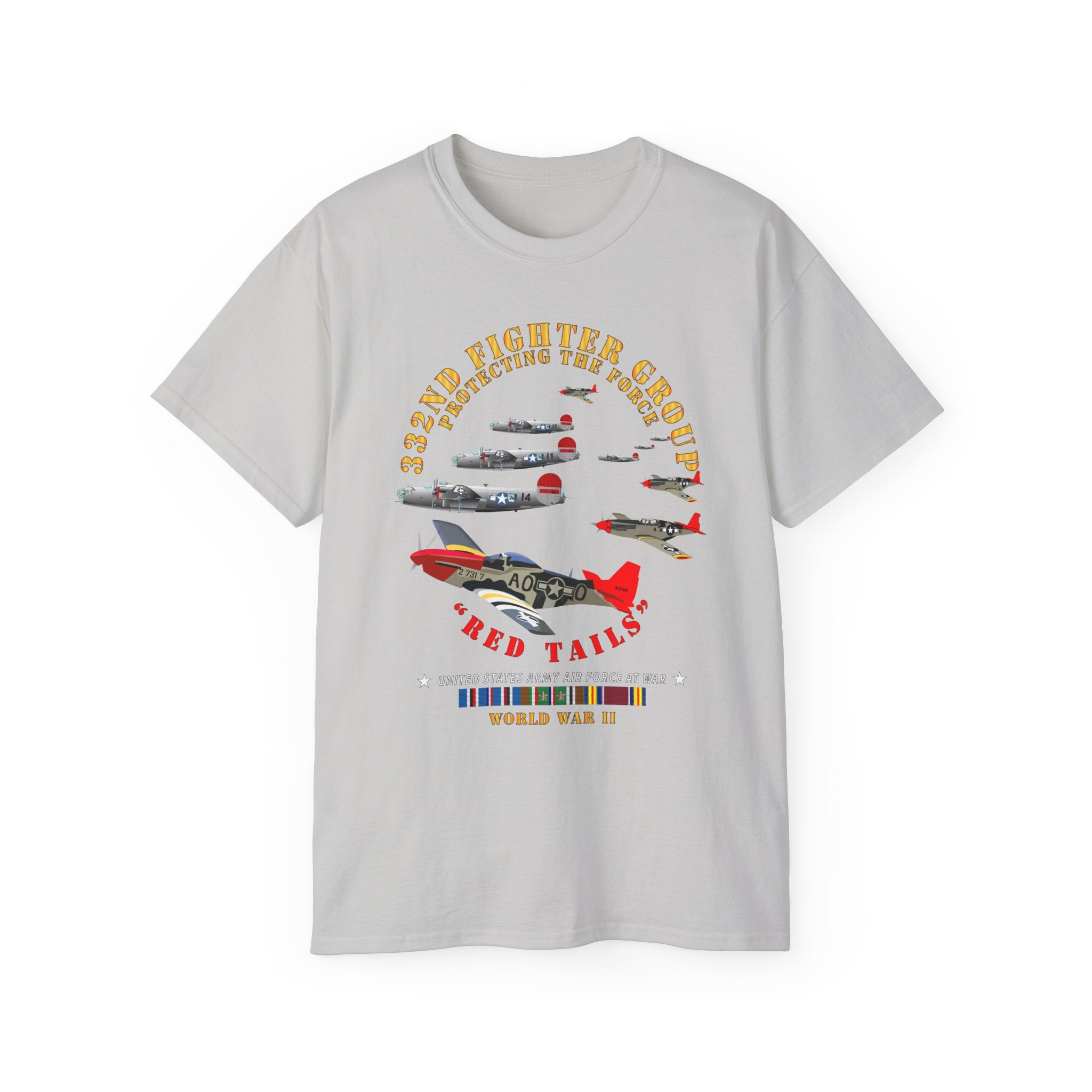Unisex Ultra Cotton Tee - Army - AAC - 332nd Fighter Group - Red Tails - Protect Force