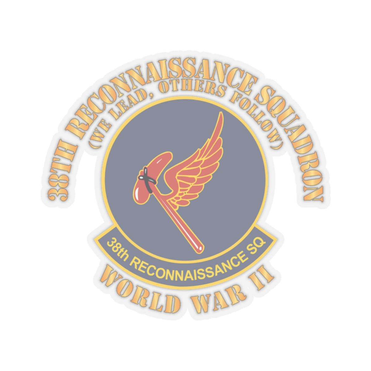 Kiss-Cut Stickers - AAC - 38th Reconnaissance Squadron - WWII X 300