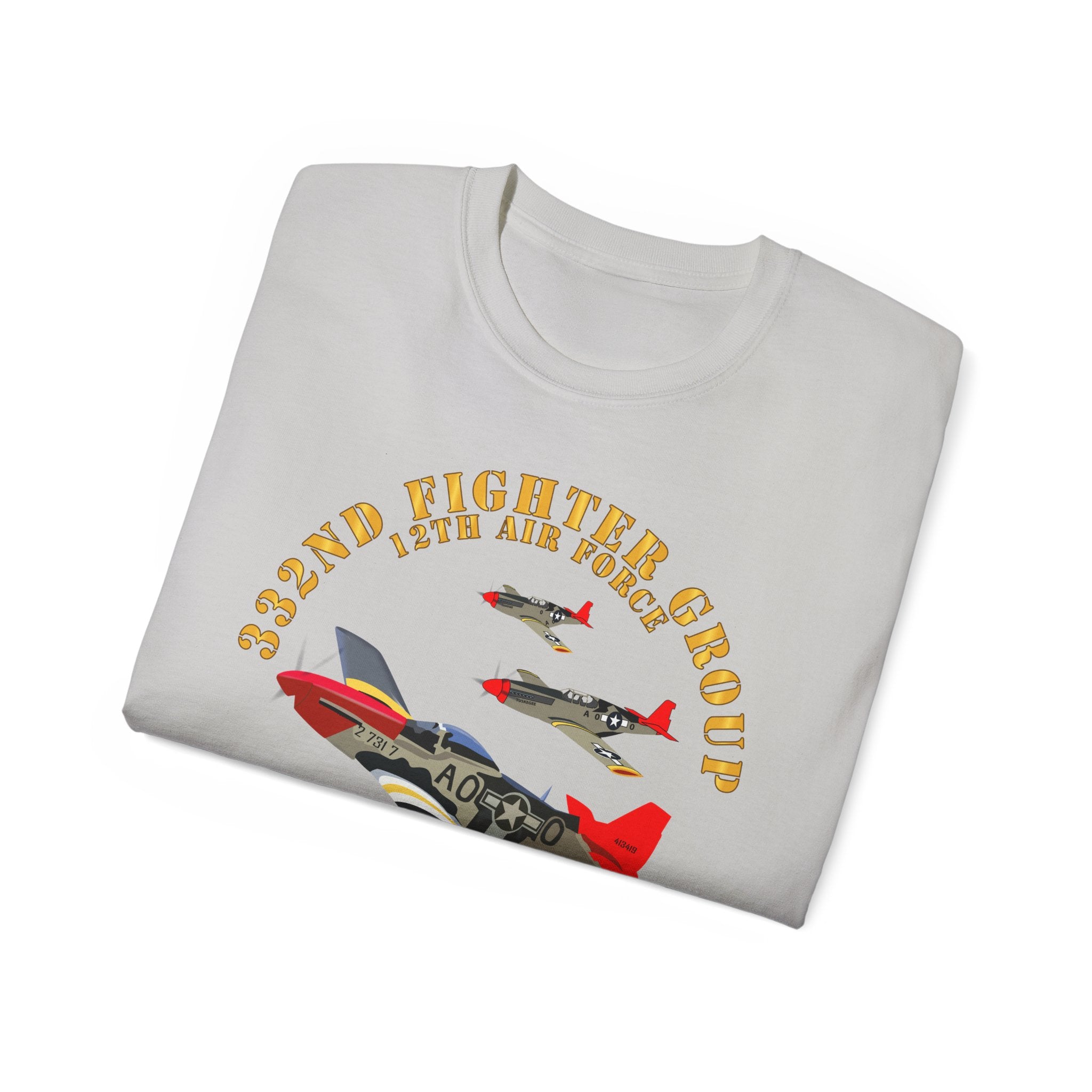 Unisex Ultra Cotton Tee - Army - AAC - 332nd Fighter Group - 12th AF - Red Tails