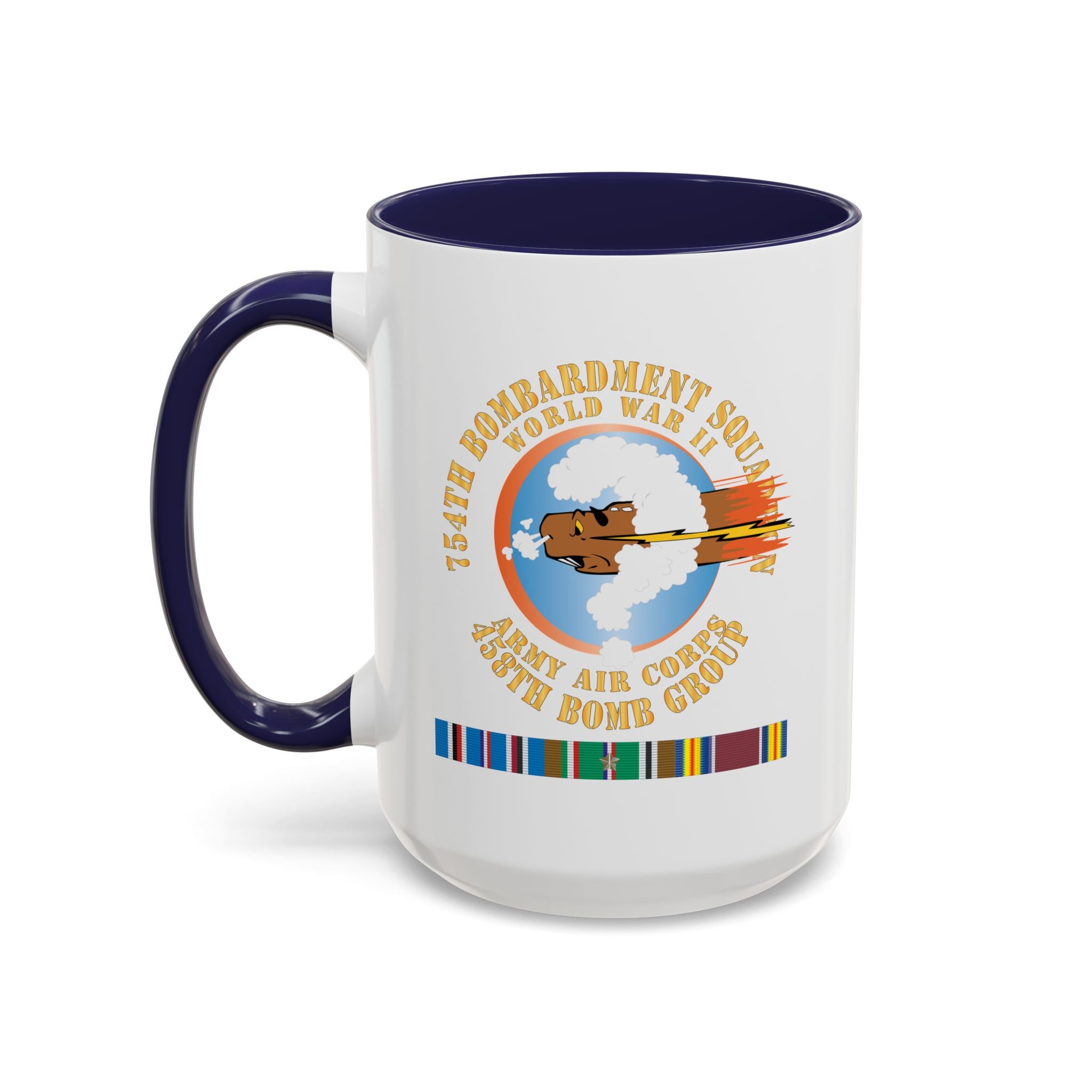 Accent Coffee Mug - AAC - 754th Bombardment Squadron - 458th Bomb Group - WWII w EUR SVC X 300