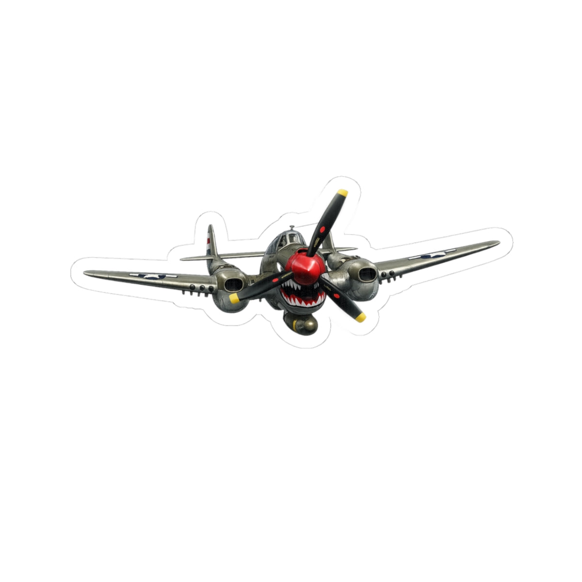 Kiss-Cut Stickers - WWII - Fighter Aircraft - P-40 Warhawk - Profile - Head On