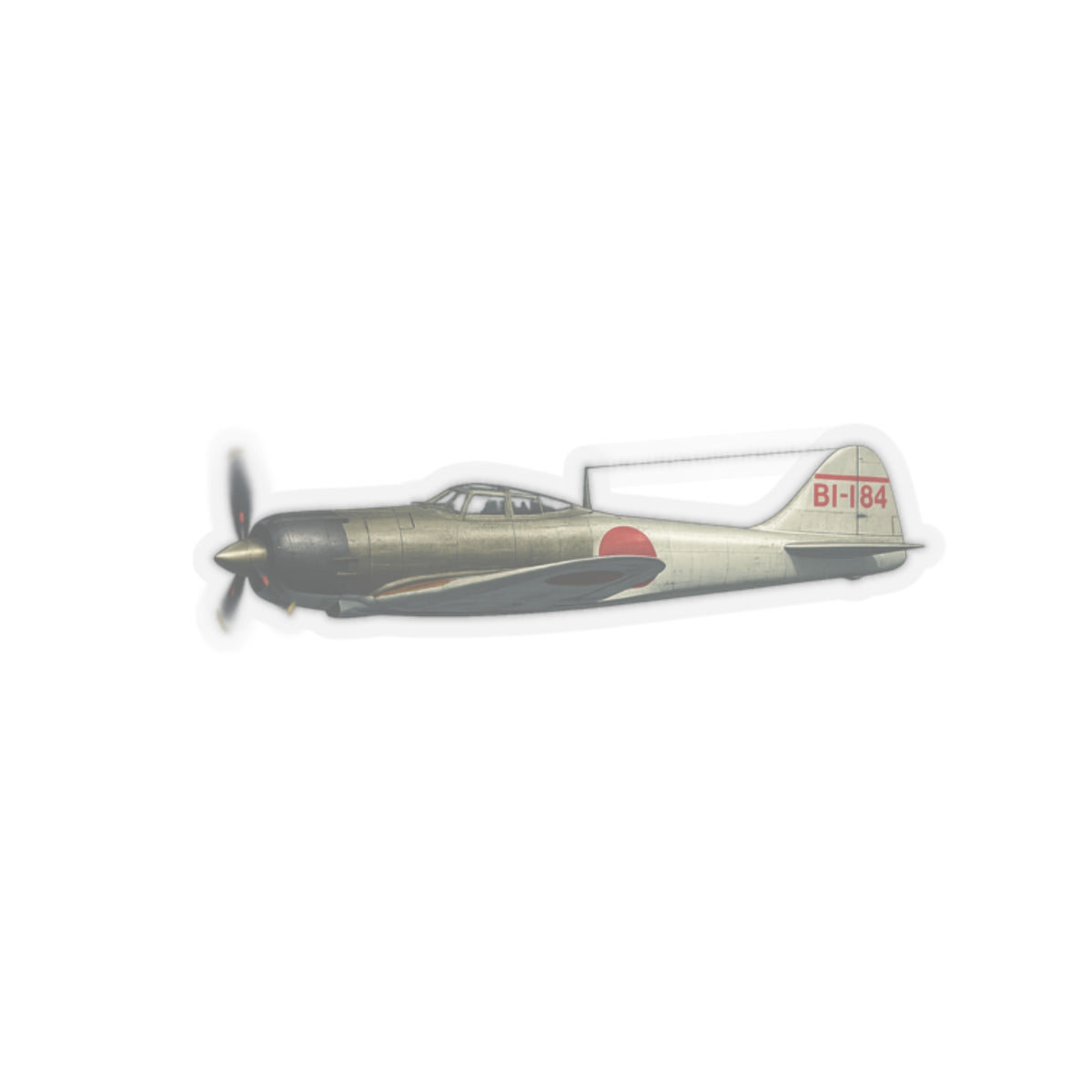 Kiss-Cut Stickers - WWII - Fighter Aircraft - Japanese Zero - Profile - Left