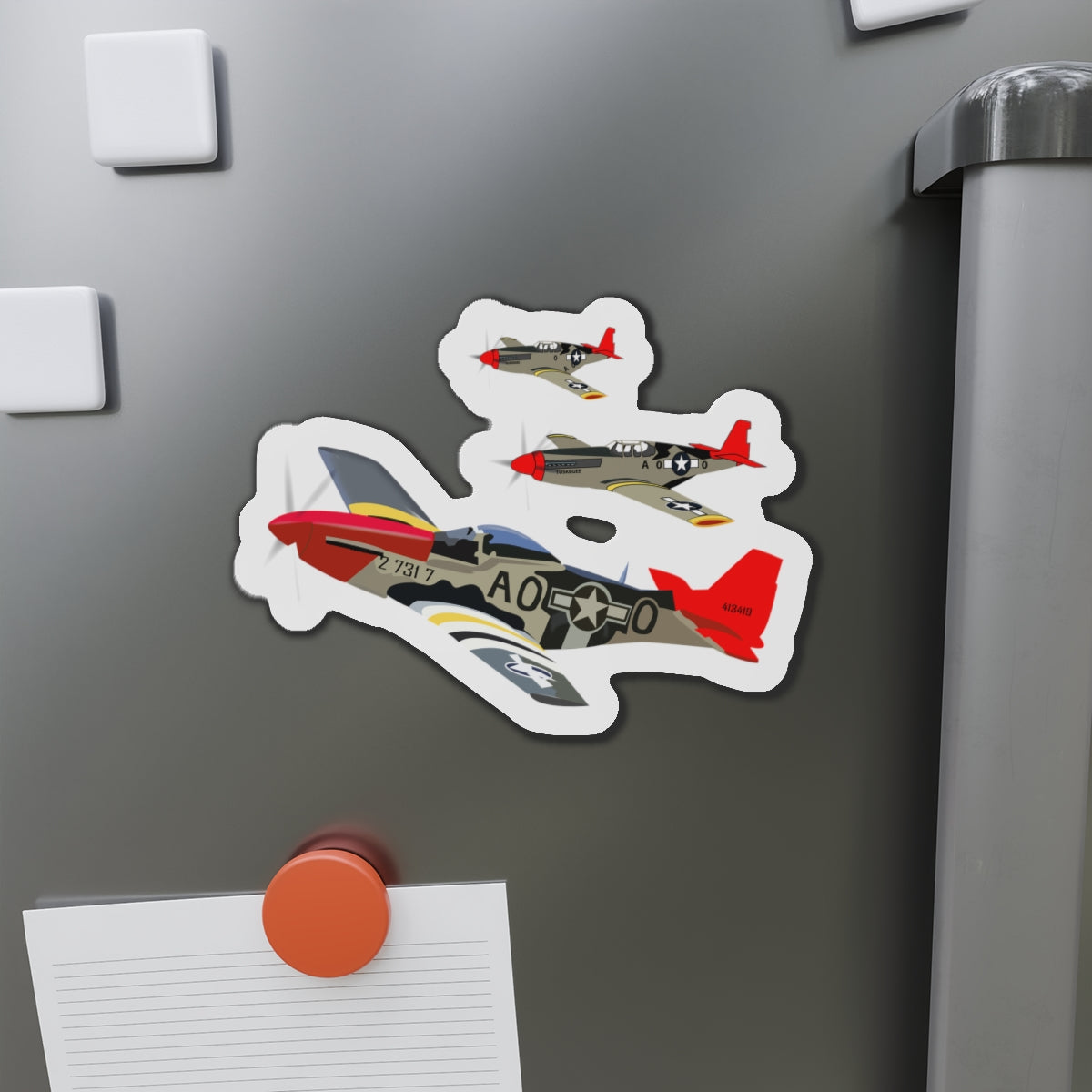 Die-Cut Magnets - Army - AAC - 332nd Fighter Group - 12th AF - Red Tails wo Txt