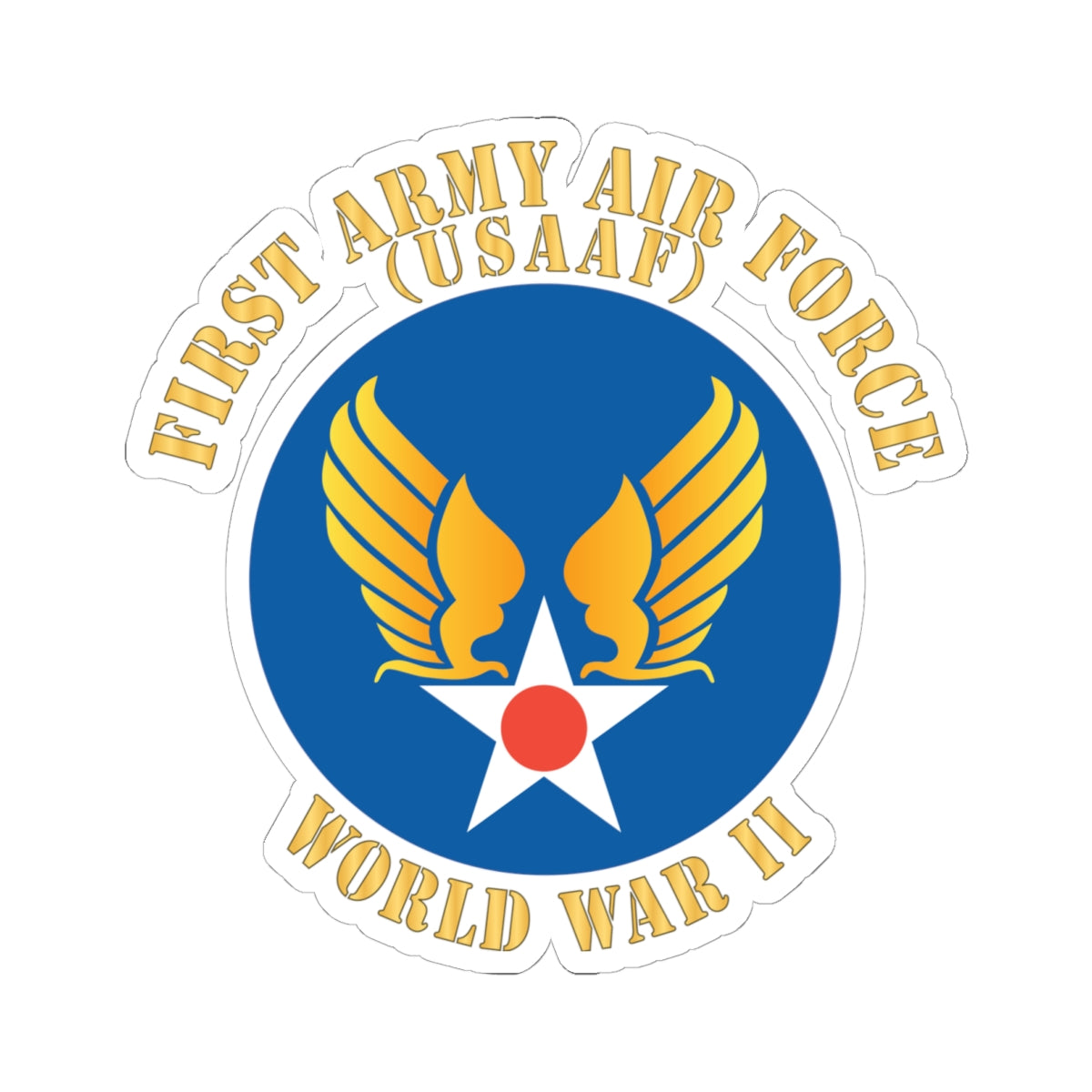 Kiss-Cut Stickers - SSI - AAC - 1st Army Air Force - WWII - USAAF x 300