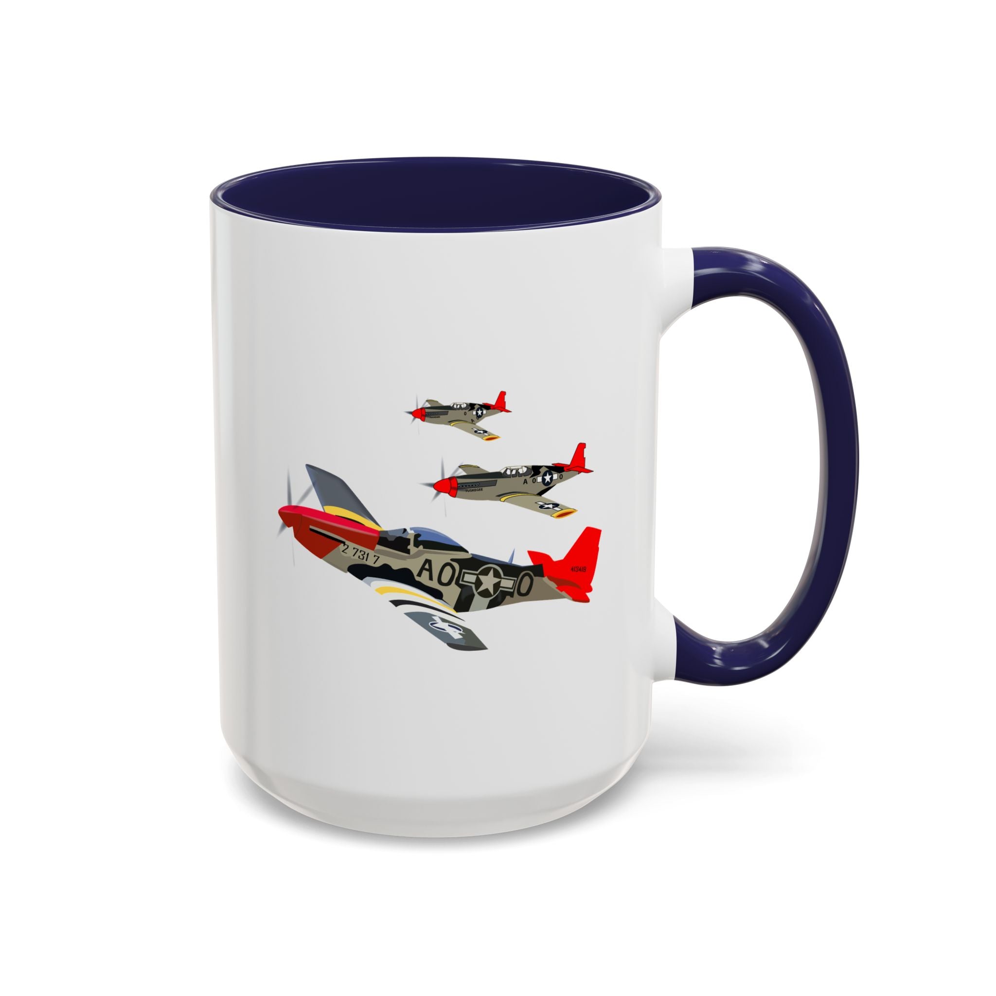 Accent Coffee Mug - Army - AAC - 332nd Fighter Group - 12th AF - Red Tails wo Txt