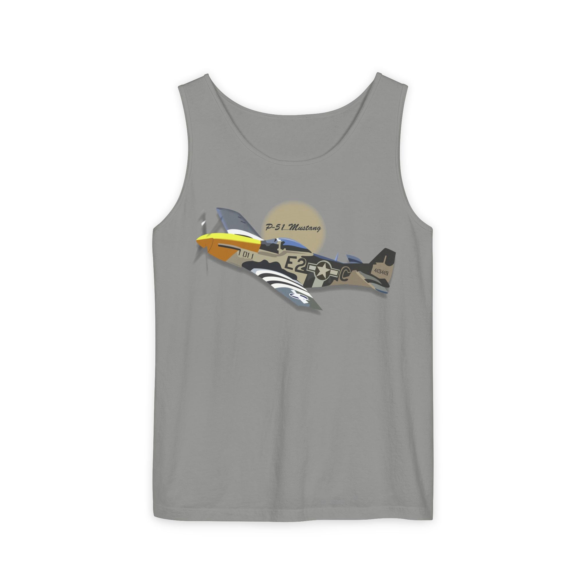 Unisex Garment-Dyed Tank Top - Army Air Corps P-51 Mustang wo AAC X 300