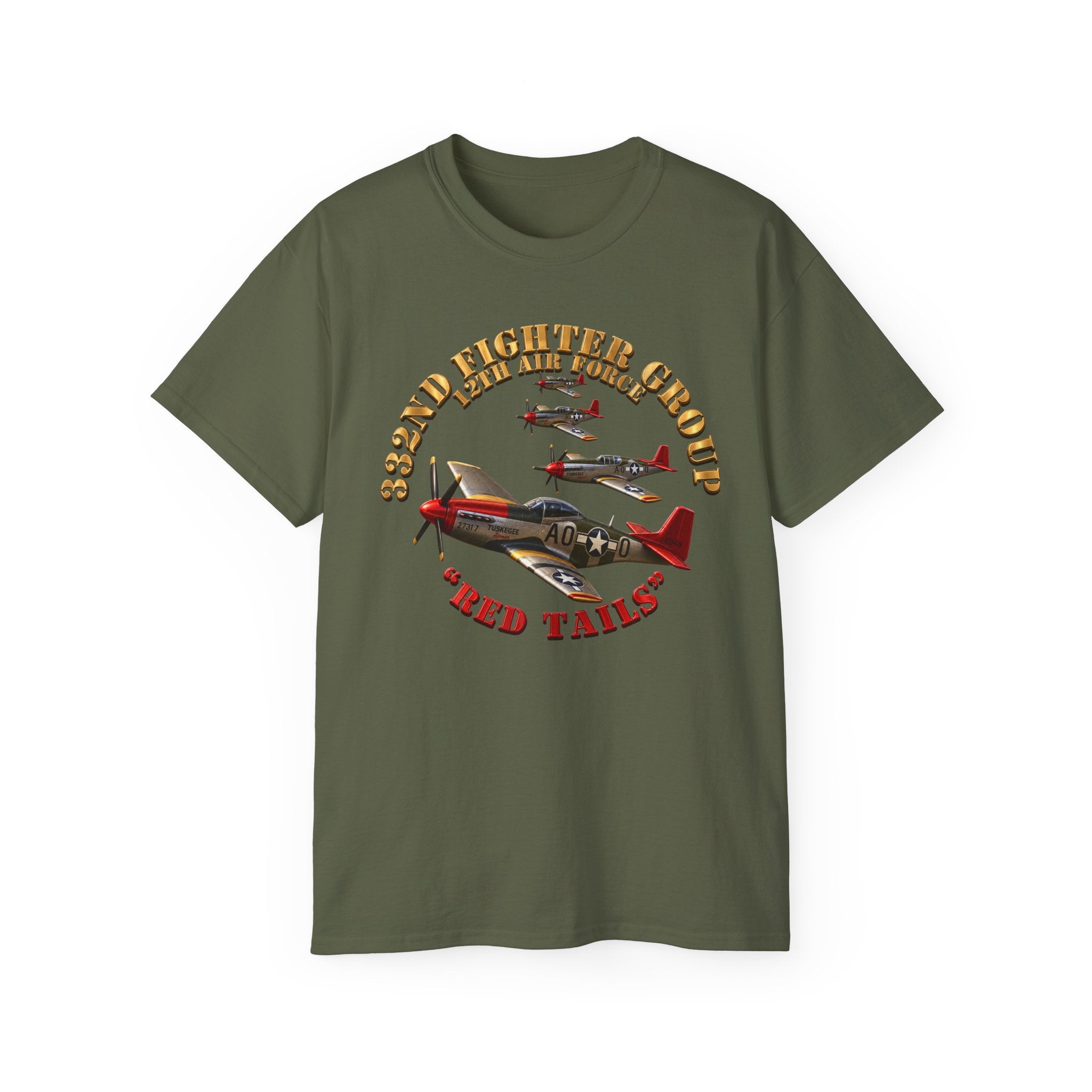Unisex Ultra Cotton Tee - 332nd Fighter Group Red Tails emblem