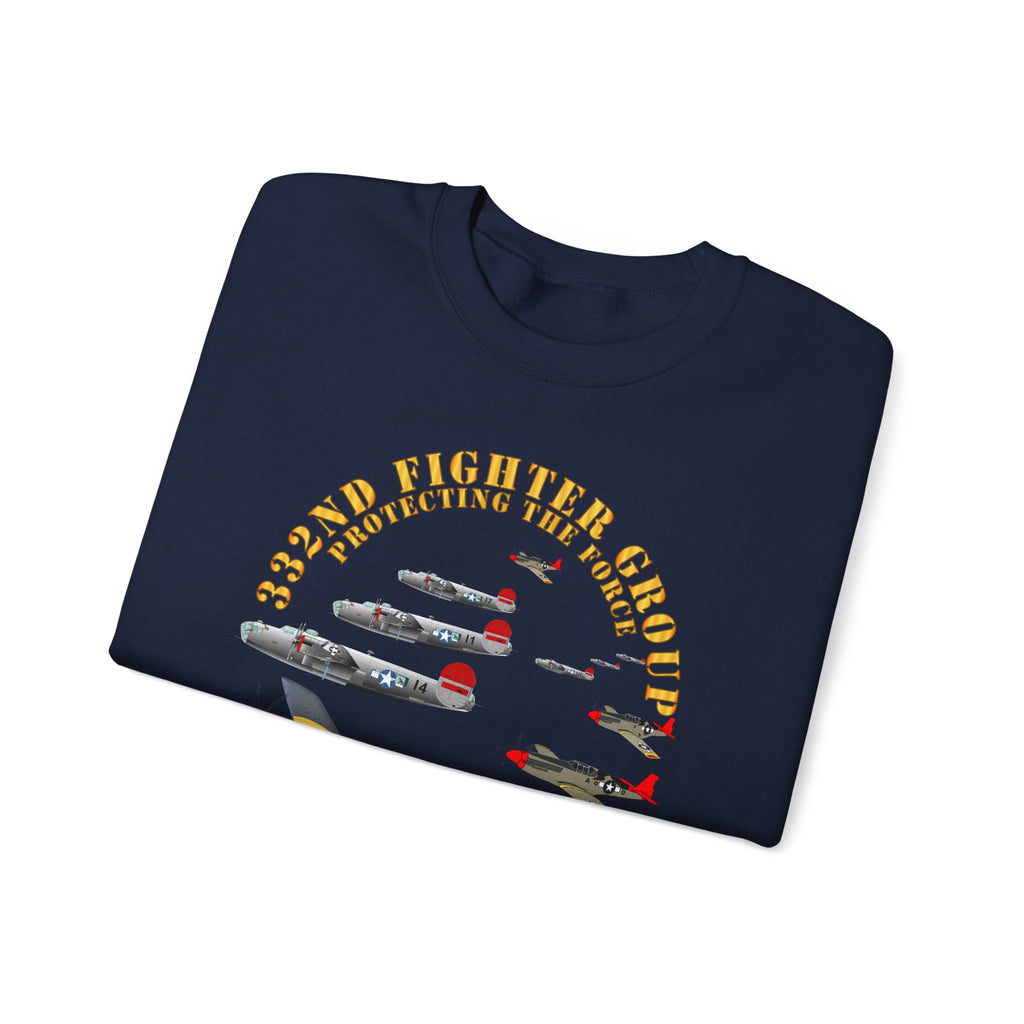 Crewneck Sweatshirt - Army - AAC - 332nd Fighter Group - Red Tails - Protect Force