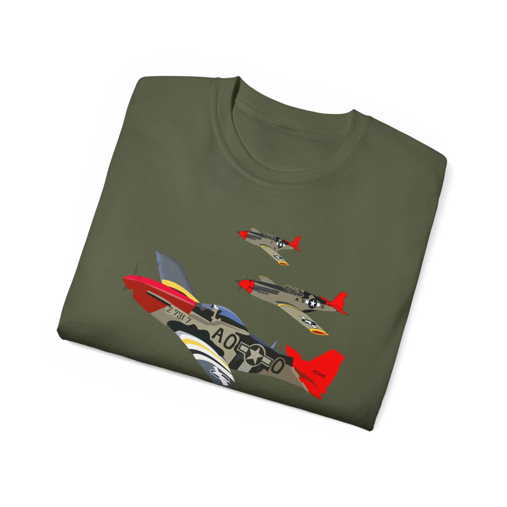 Unisex Ultra Cotton Tee - Army - AAC - 332nd Fighter Group - 12th AF - Red Tails wo Txt