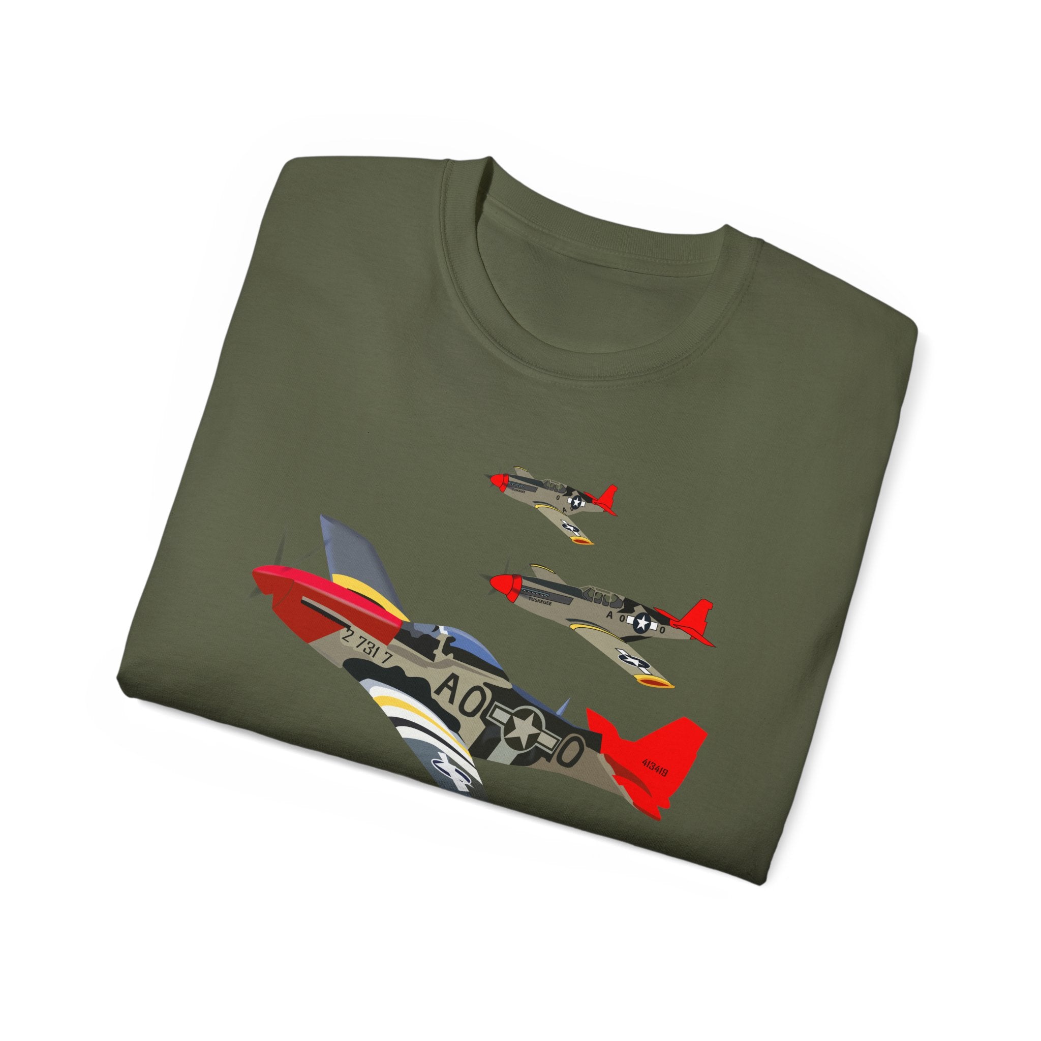 Unisex Ultra Cotton Tee - Army - AAC - 332nd Fighter Group - 12th AF - Red Tails wo Txt