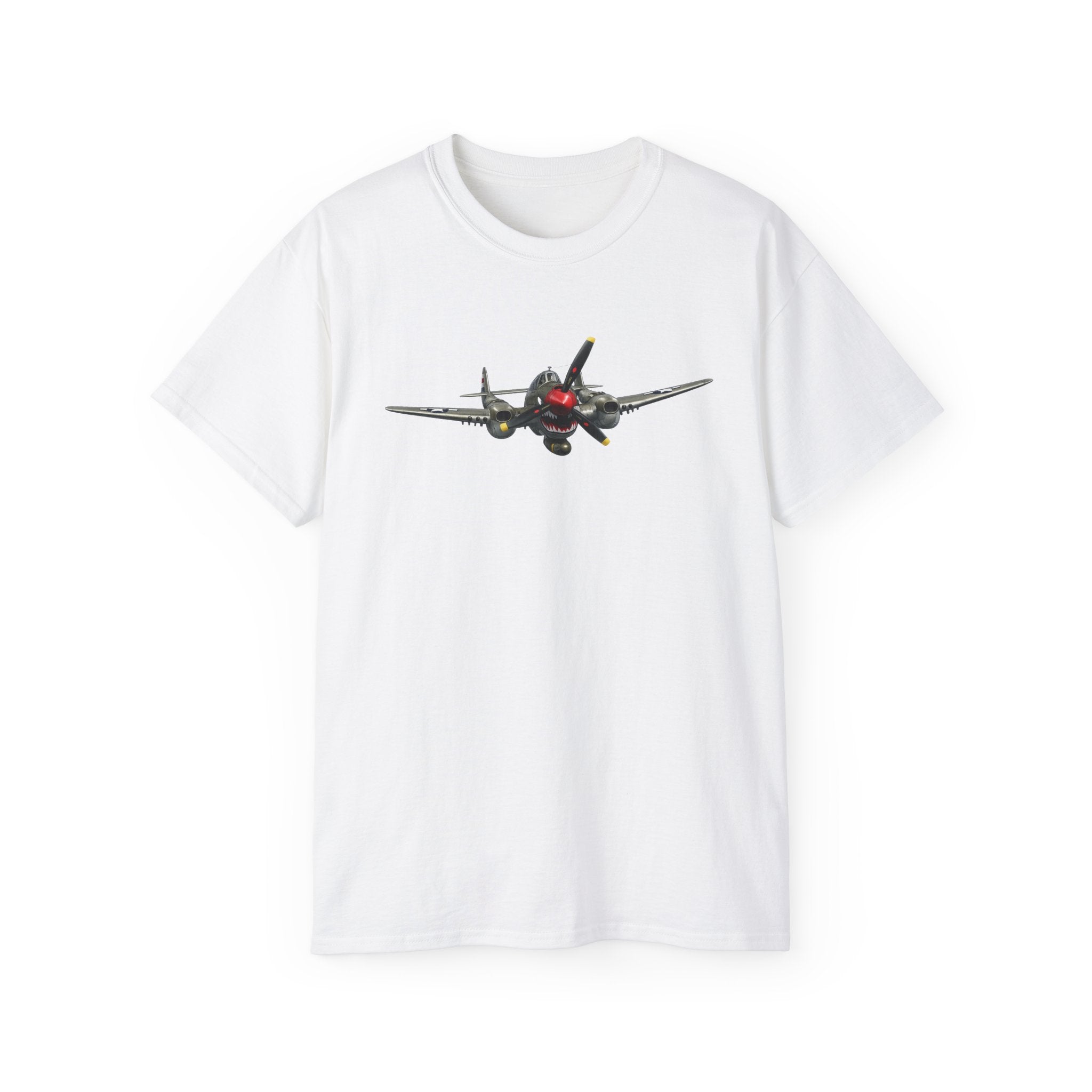 Unisex Ultra Cotton Tee - WWII - Fighter Aircraft - P-40 Warhawk - Profile - Head On