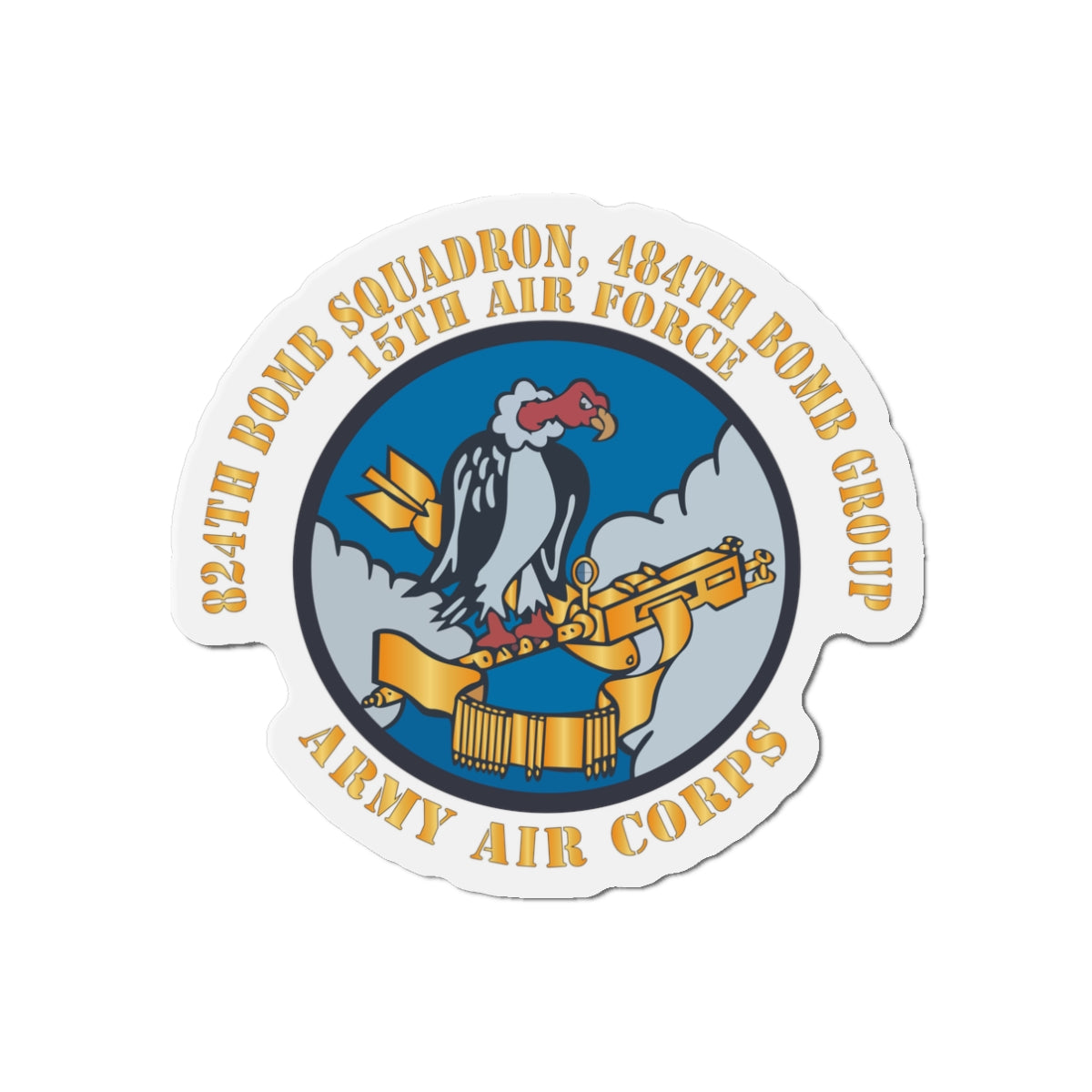 Die-Cut Magnets - AAC - 824th Bomb Squadron, 484th Bomb Group - 15th AAF X 300