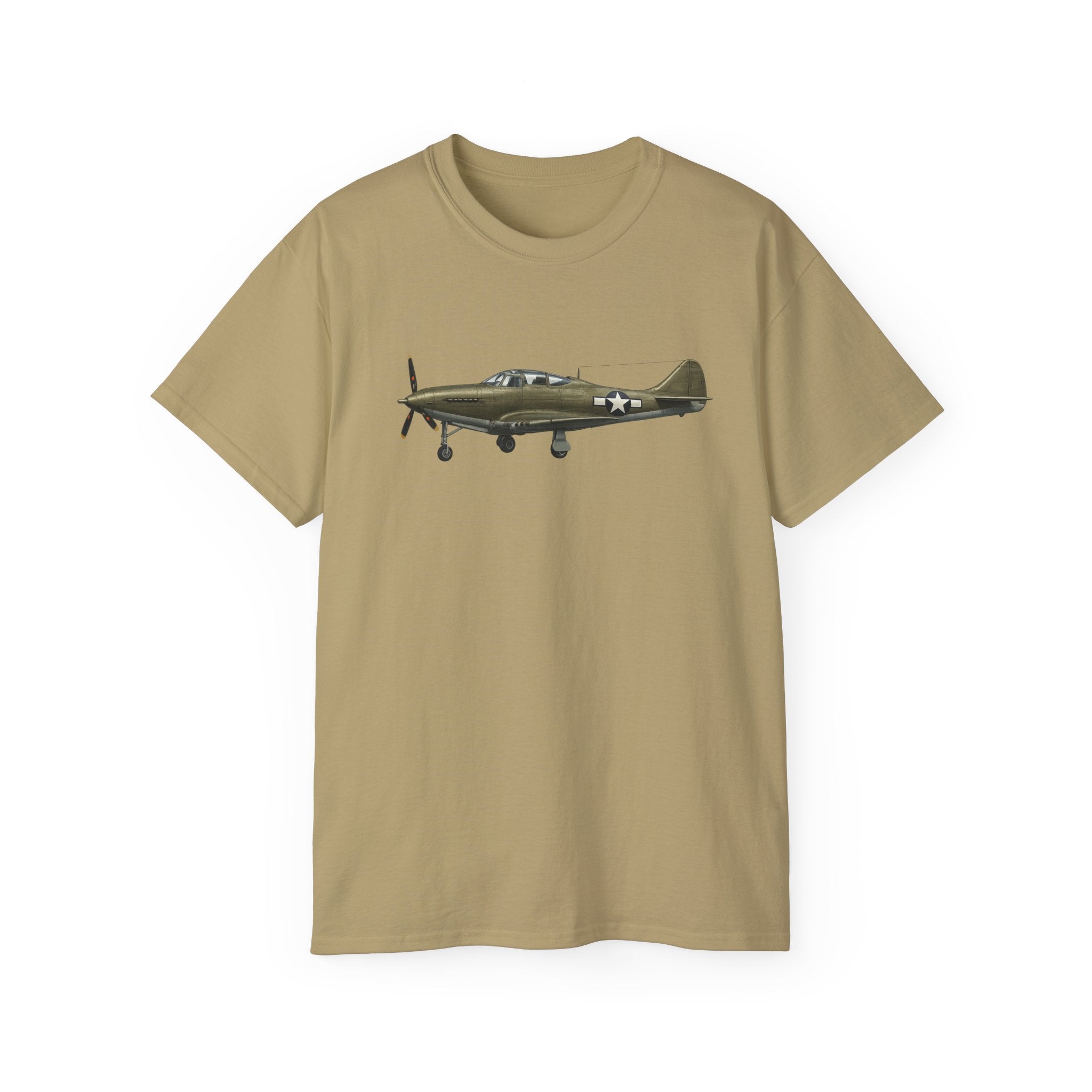 Unisex Ultra Cotton Tee - WWII - Fighter Aircraft - P-63 Kingcobra - Profile - Left