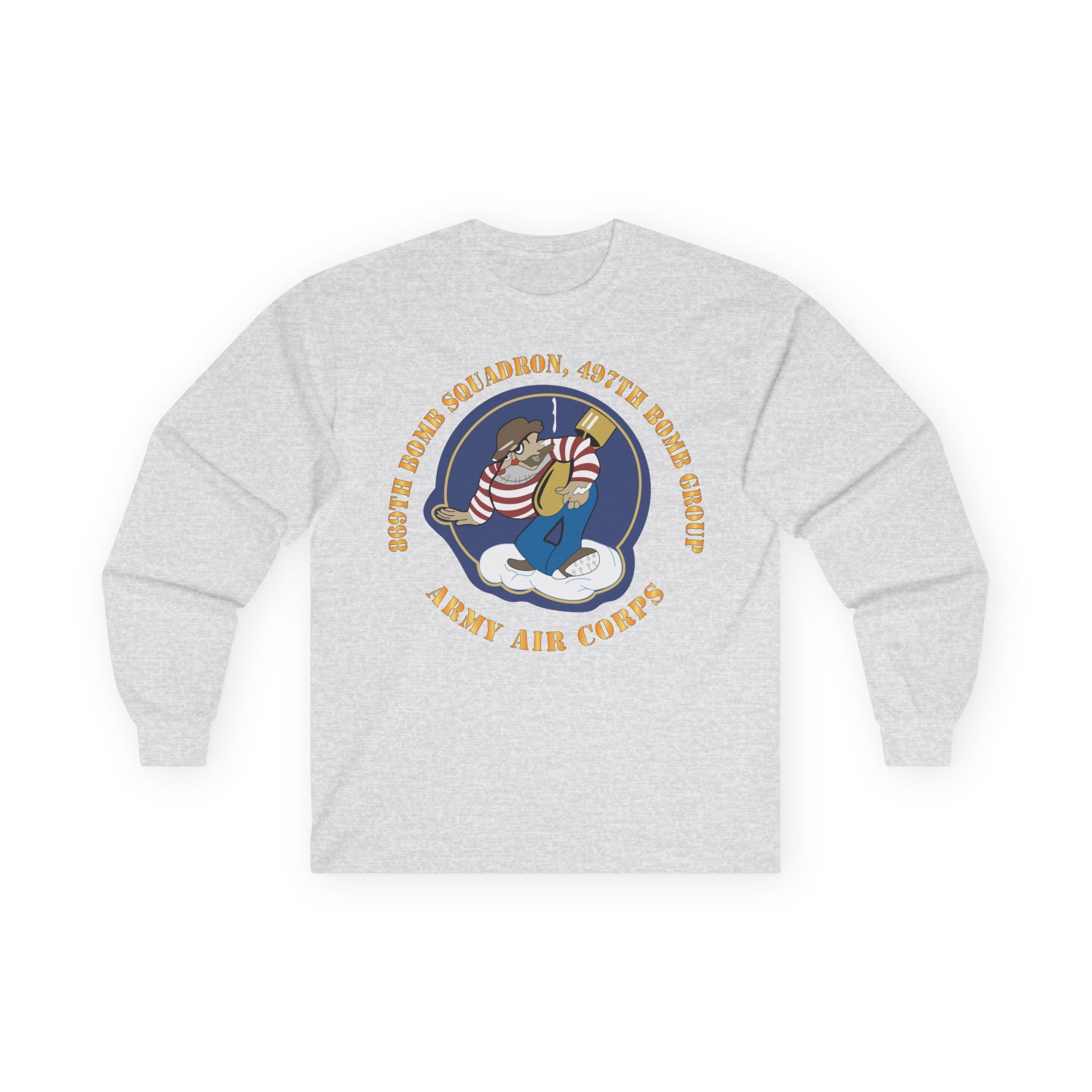 Unisex Long Sleeve Tee - AAC - 869th Bomb Squadron, 497th Bomb Group X 300
