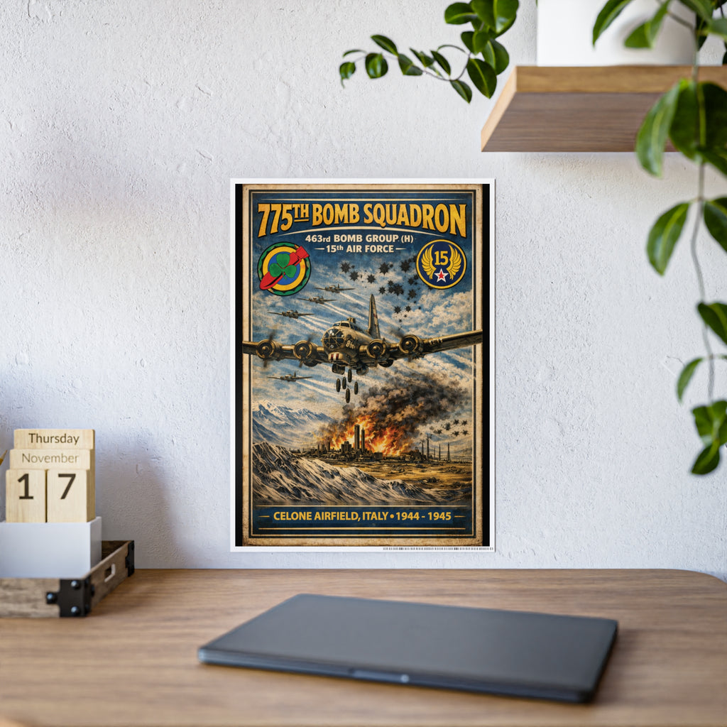 775th Bomb Squadron Vintage Air Force Tribute Poster Print - Gloss Poster