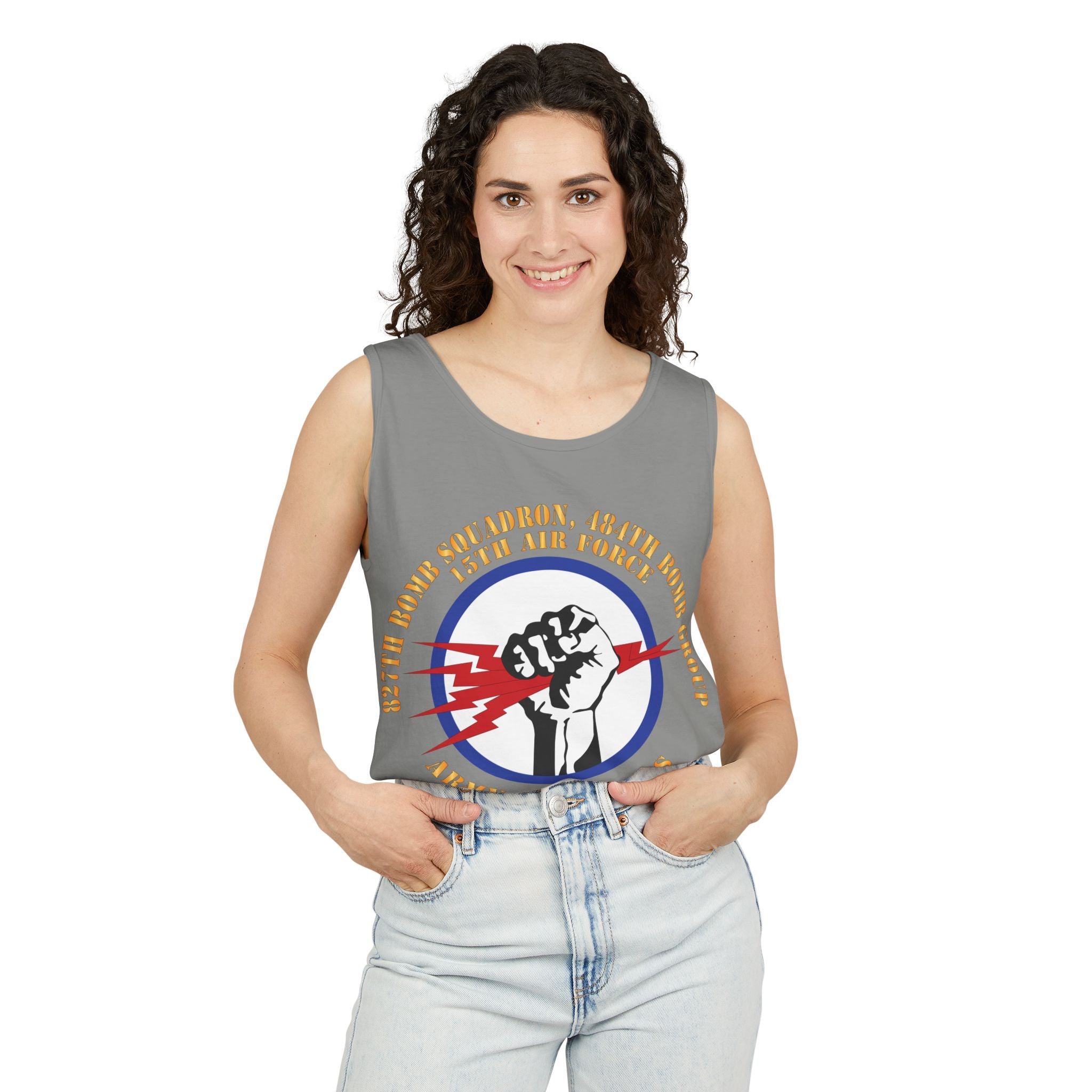 Unisex Garment-Dyed Tank Top - AAC - 827th Bomb Squadron, 484th Bomb Group - 15th AAF X 300