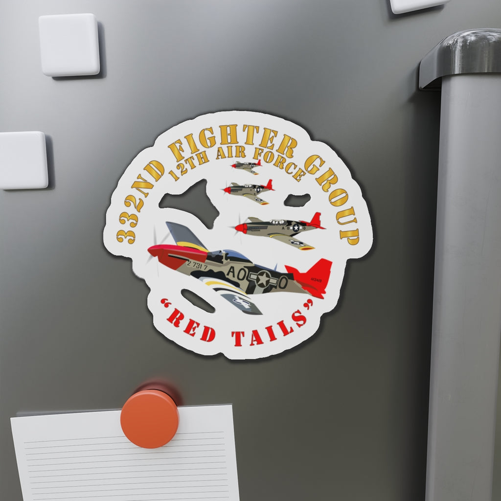 Die-Cut Magnets - Army - AAC - 332nd Fighter Group - 12th AF - Red Tails v1