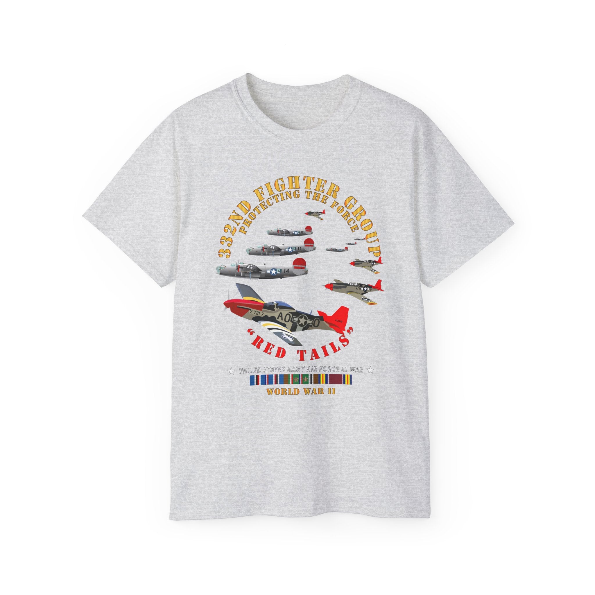 Unisex Ultra Cotton Tee - Army - AAC - 332nd Fighter Group - Red Tails - Protect Force