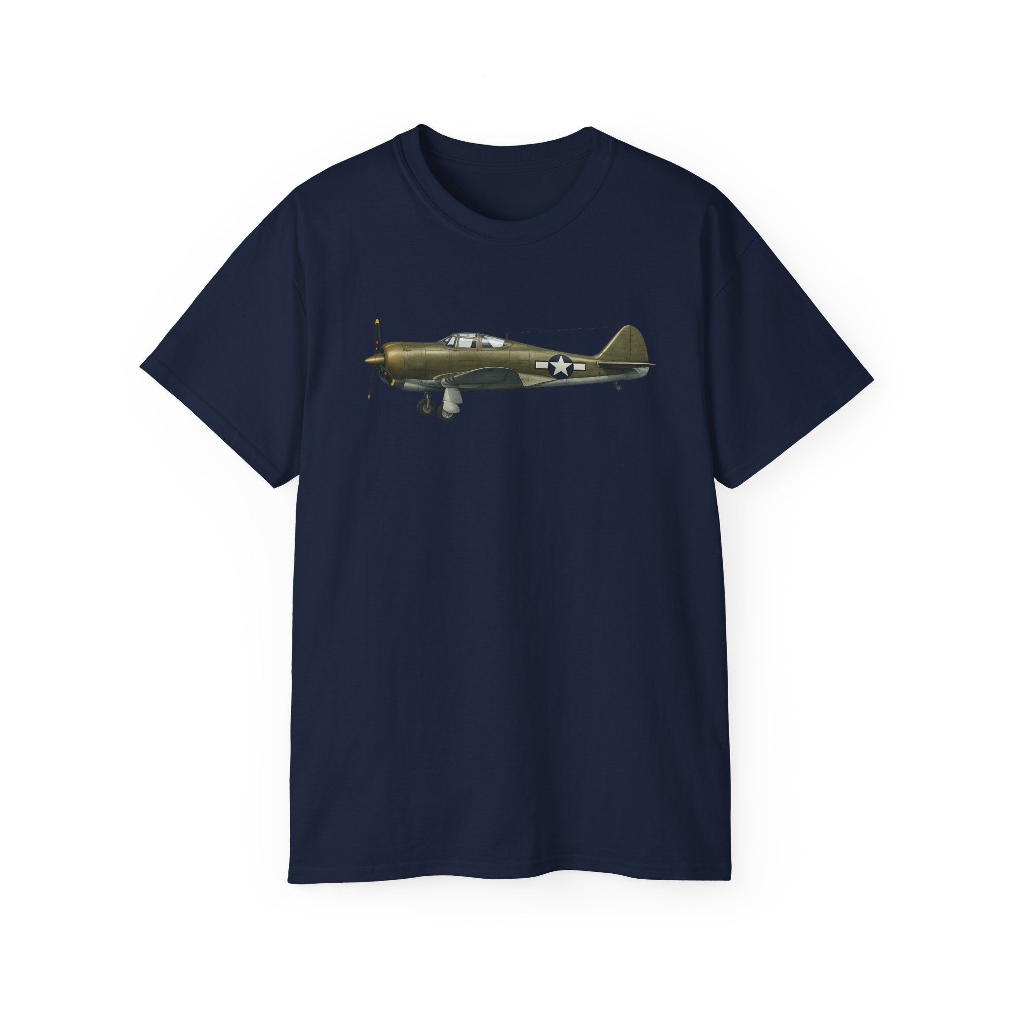 Unisex Ultra Cotton Tee - WWII - Fighter Aircraft - P-36 Hawk - Profile - Left