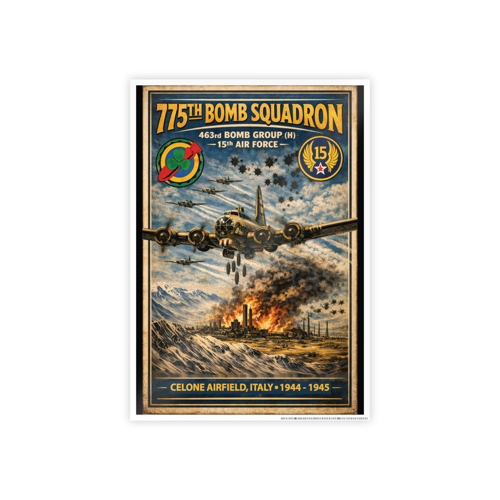 775th Bomb Squadron Vintage Air Force Tribute Poster Print - Gloss Poster