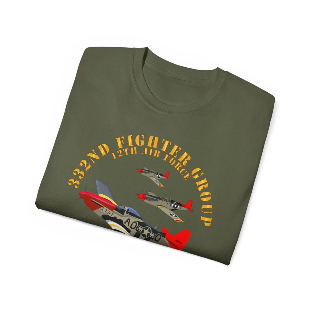 Unisex Ultra Cotton Tee - Army - AAC - 332nd Fighter Group - 12th AF - Red Tails