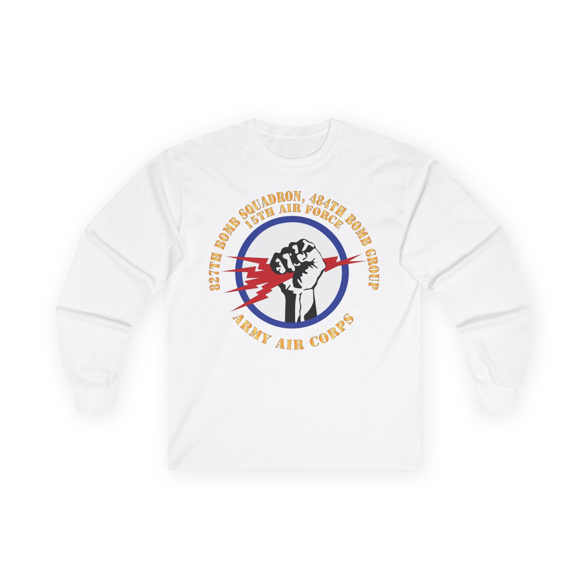 Unisex Long Sleeve Tee - AAC - 827th Bomb Squadron, 484th Bomb Group - 15th AAF X 300